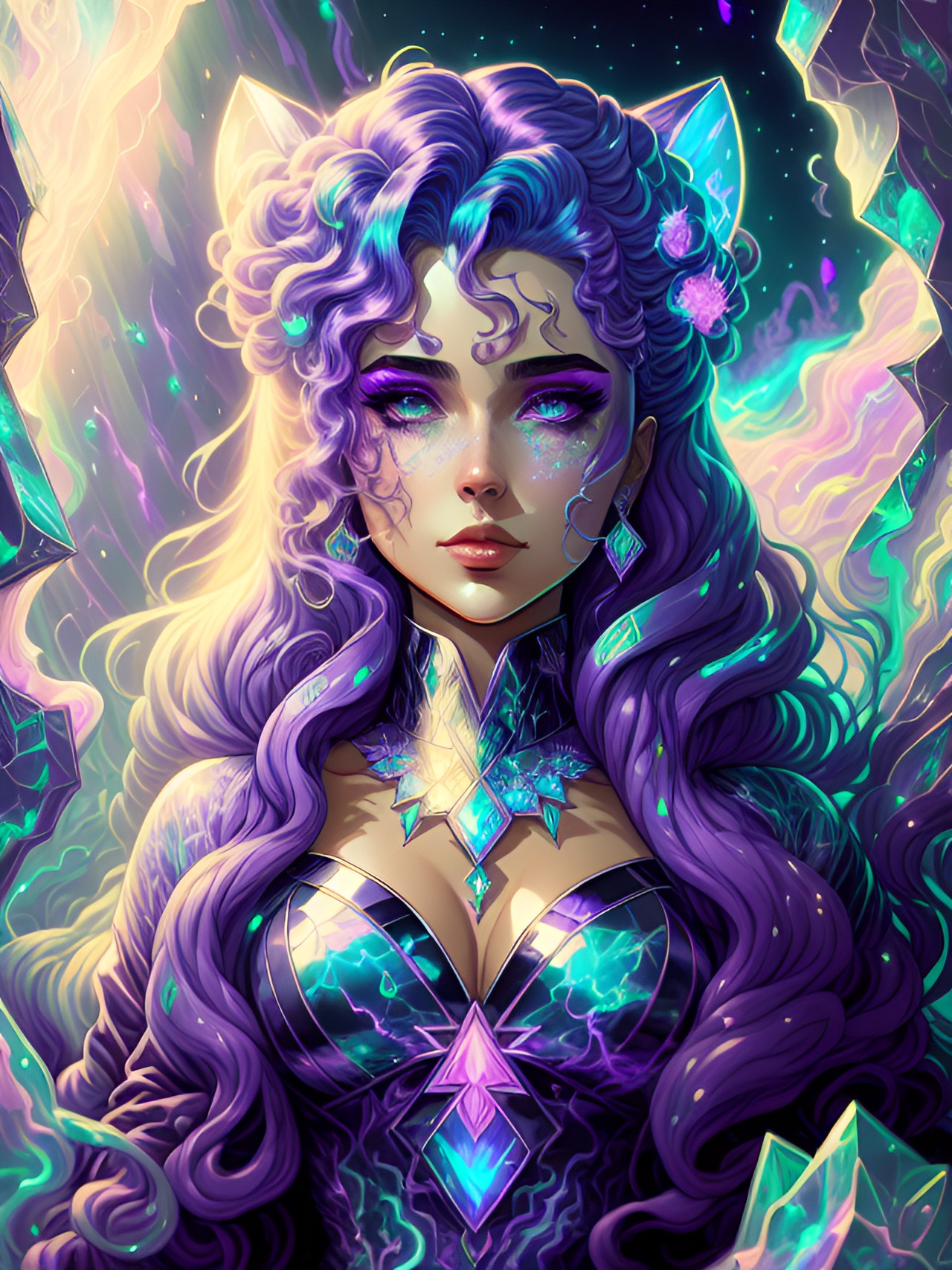 liquid opal lightning purple woman preview