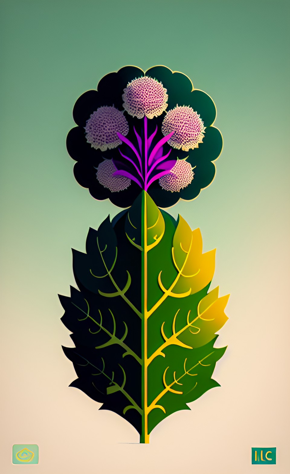 clover thistle flower logo preview