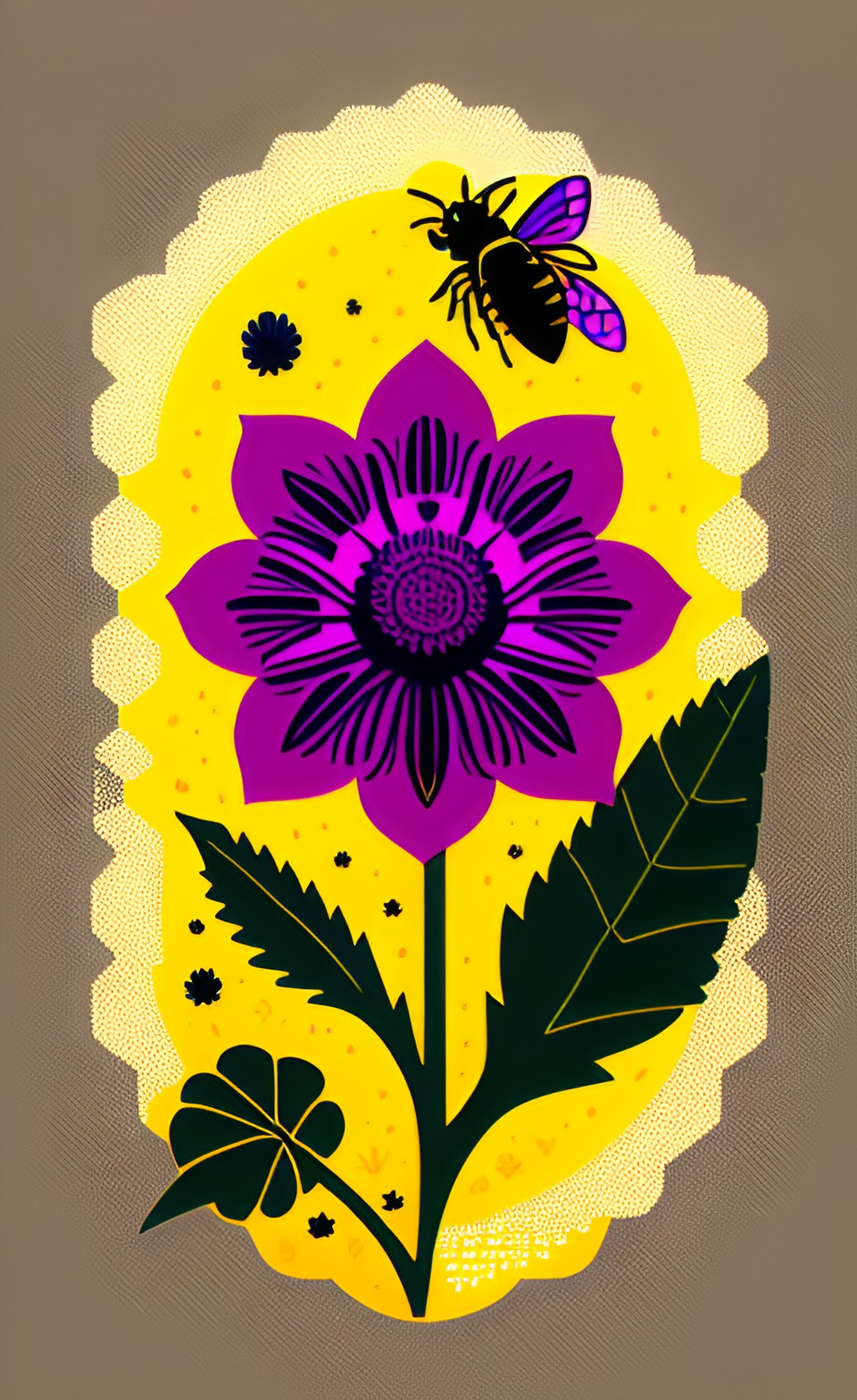 clover thistle flower bee logo preview