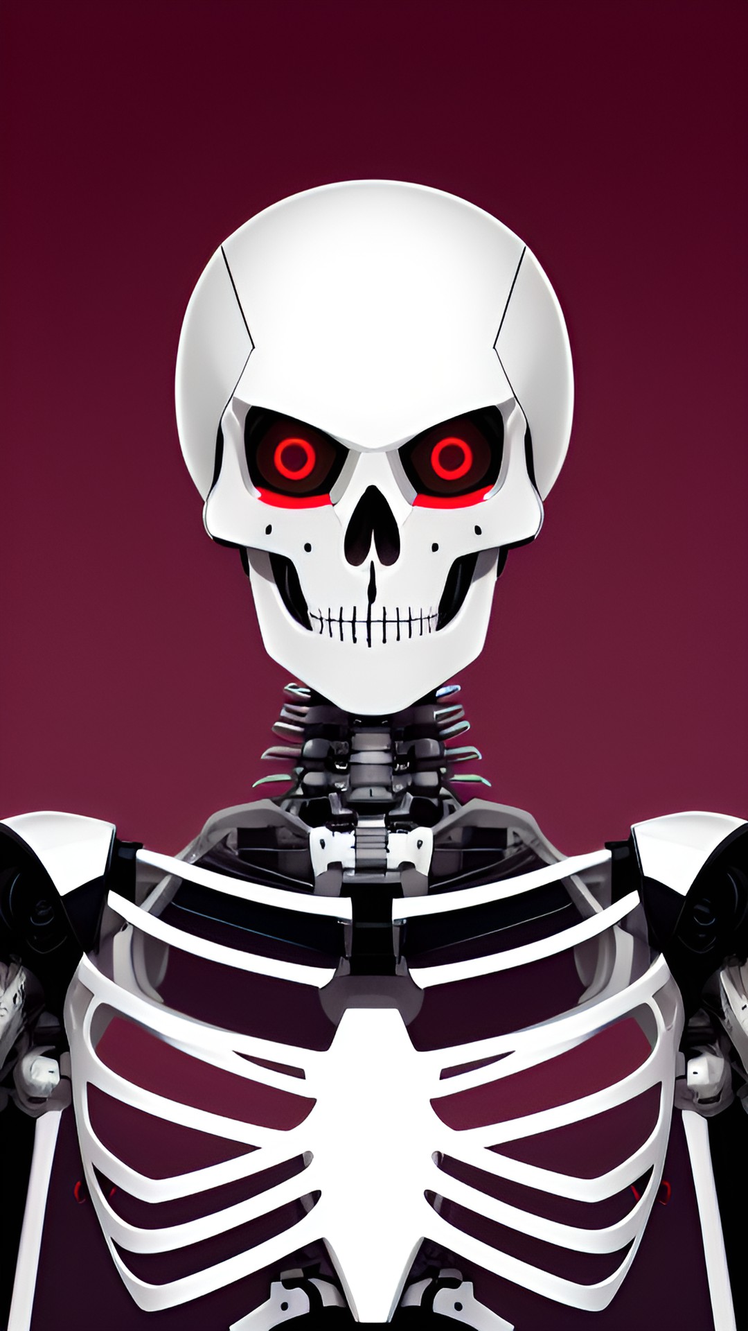 MR 2090 - male robot skeleton red eyes grey skin preview