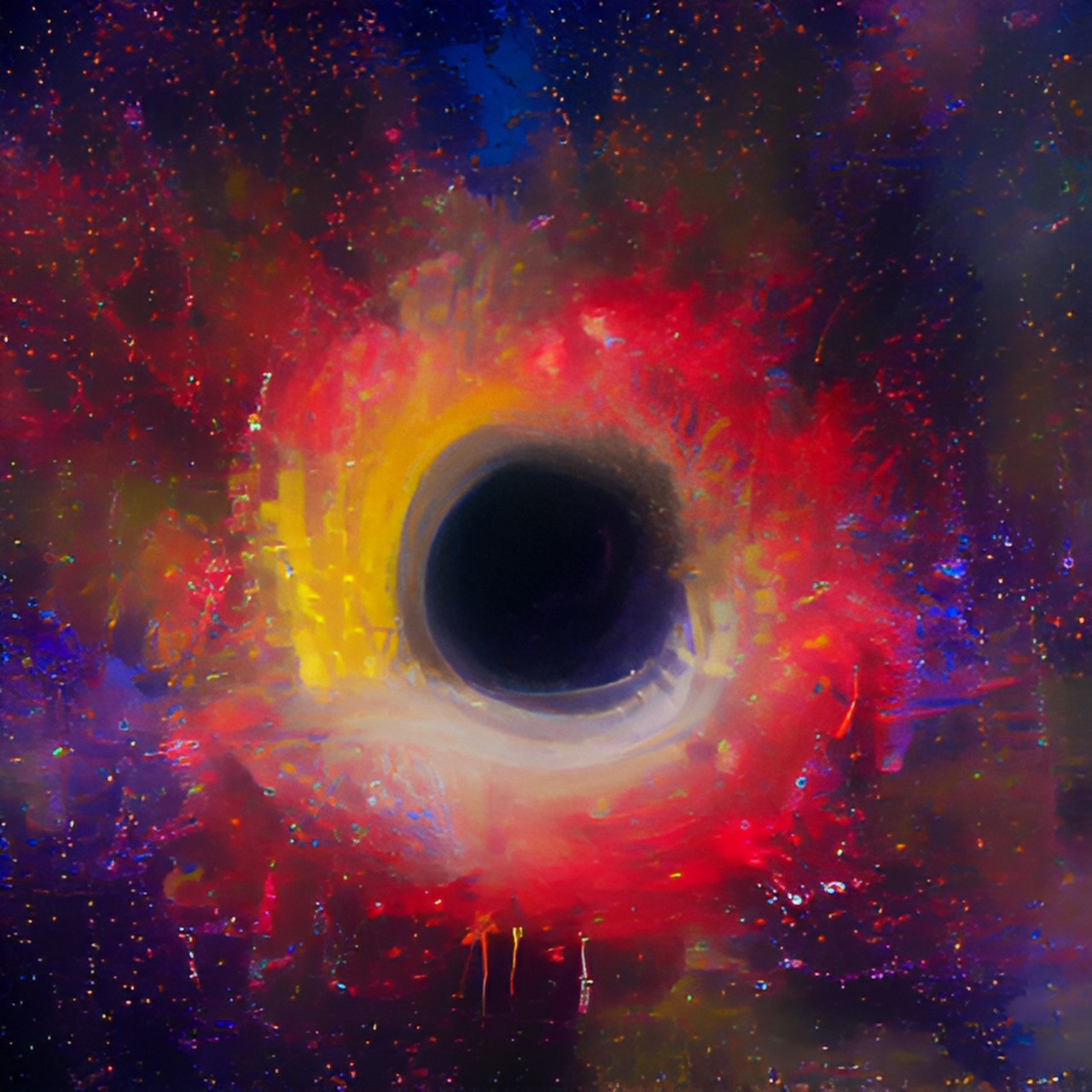 Coloryful Black Hole - black hole spining the lights, spining the colors, around it, there is too much color: blue, red, yellow, black, white, purple, but the other ones preview