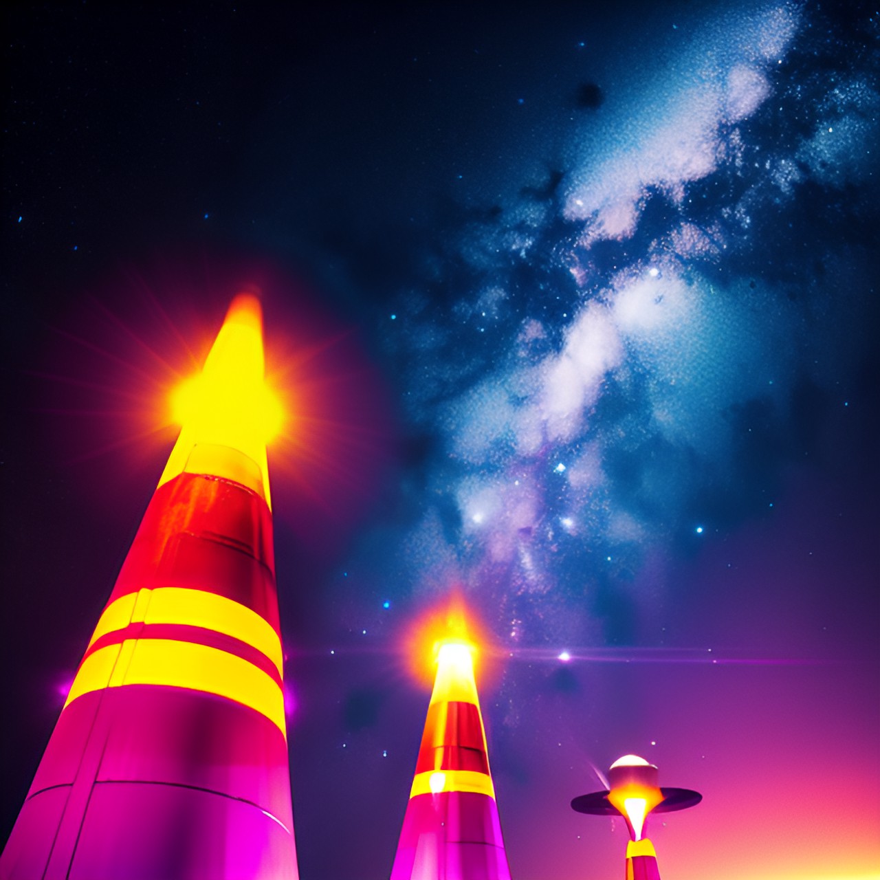 orange traffic cone space galaxy stars planets ufo  purple planets stars orange cone ufo cones ufo stars preview