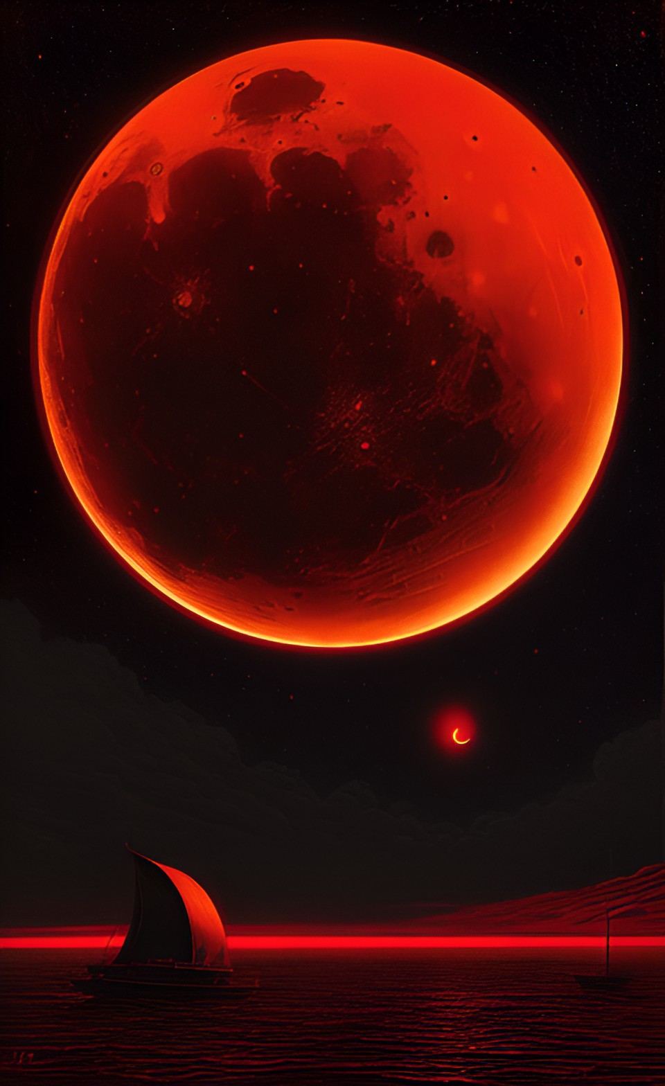 Red moon - black moon, red sky, that thing is not a human preview