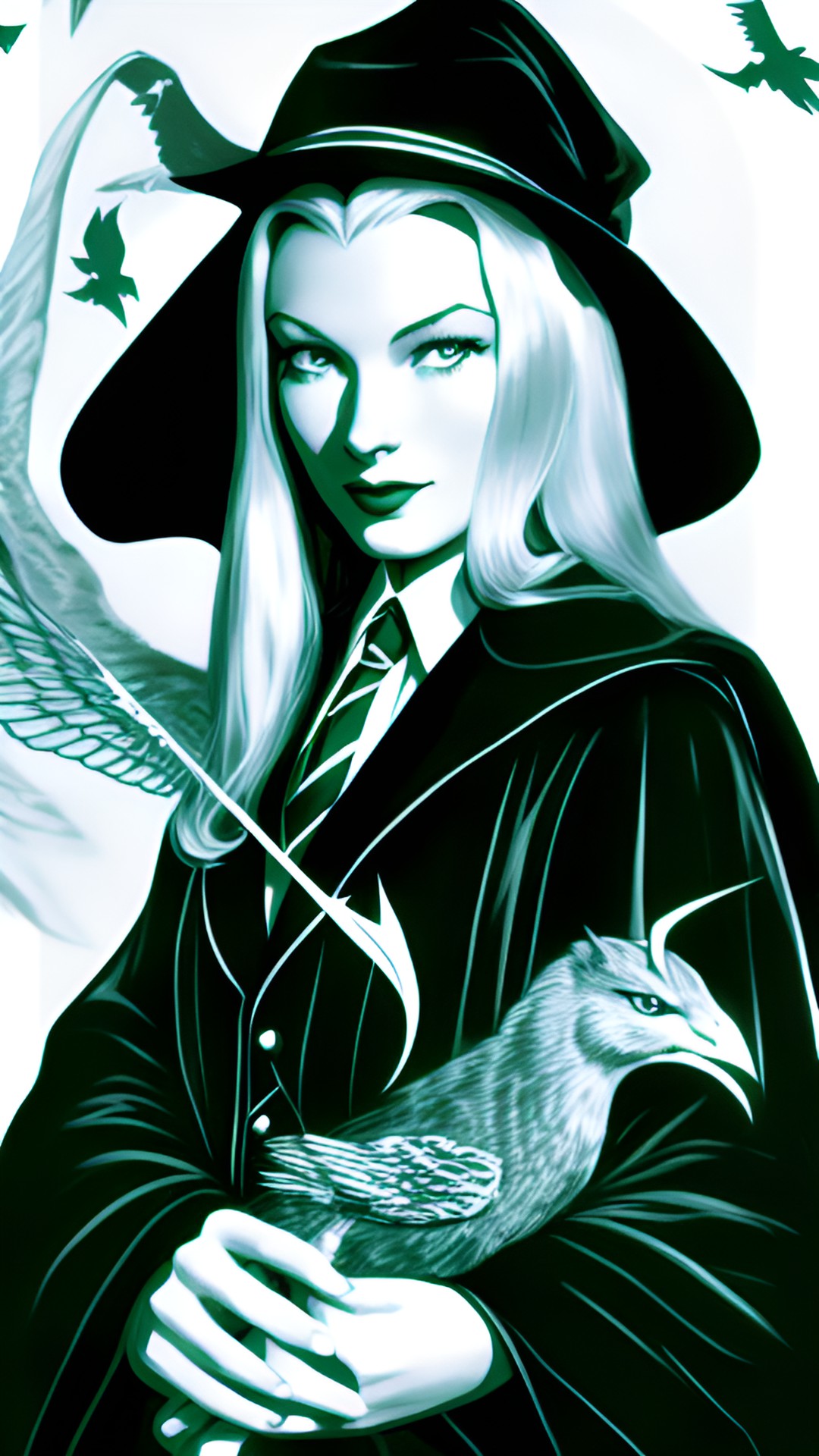 veronica lake as a slytherin student with thestral patronus. preview