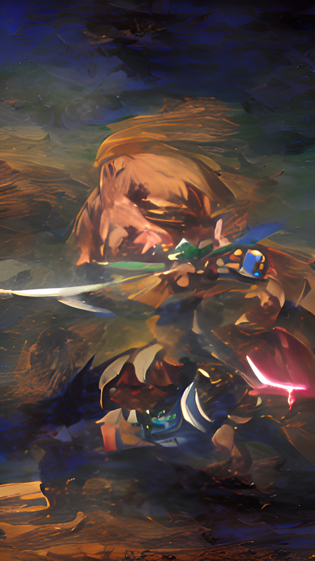 Ganon - ganon from legend of zelda breath of the wild. he is about to kill link but zelda is using her powers to stop him preview