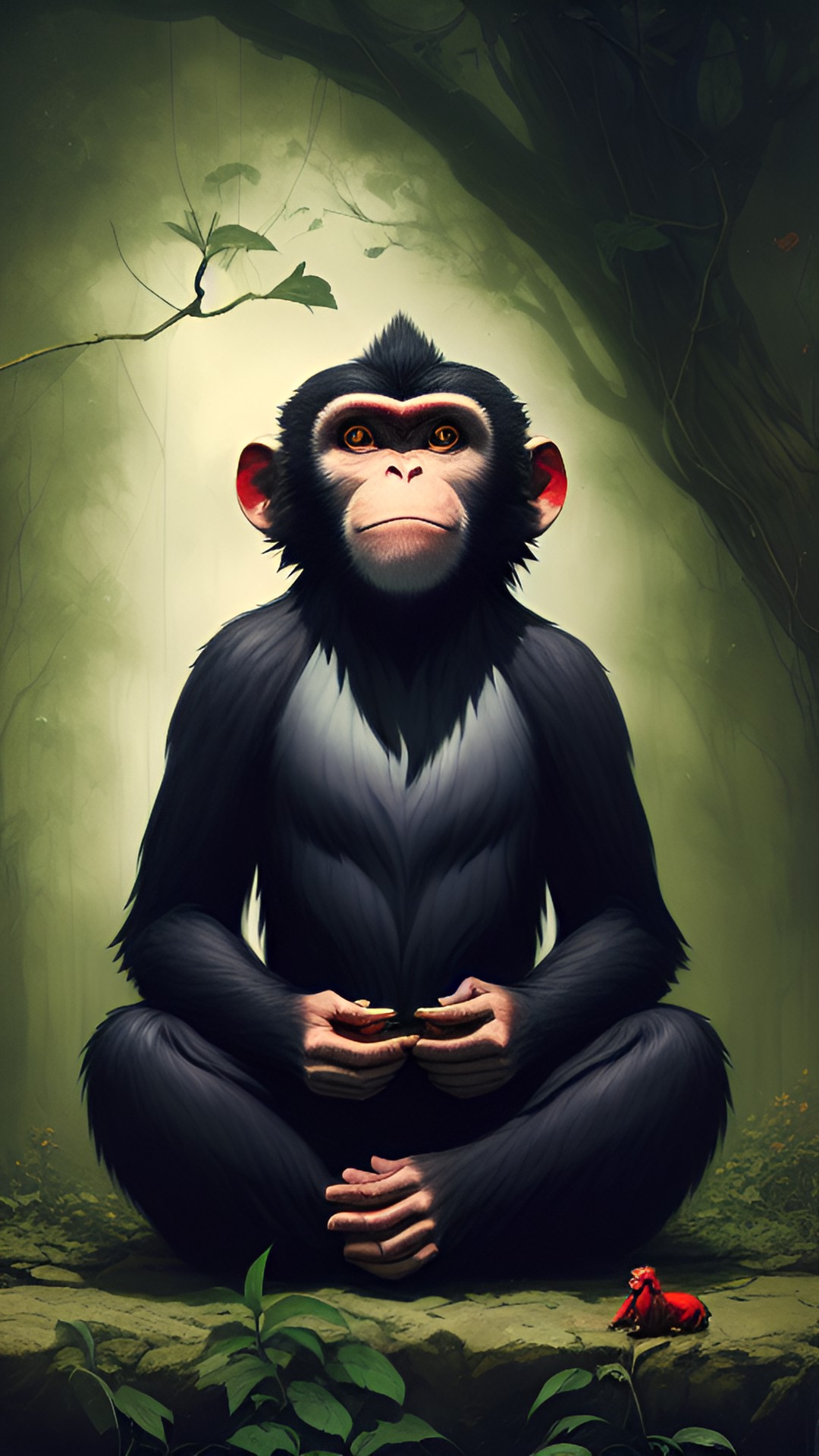 monkey meditating preview