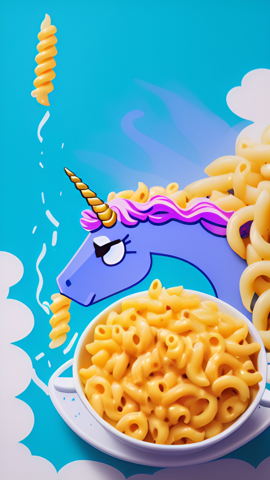 Macaroni unicorn - unicorn eating macaroni preview