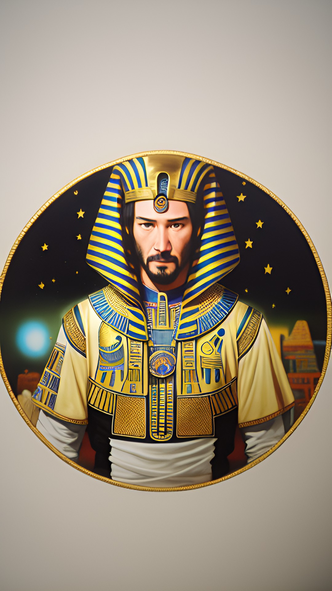 keanu reeves; detailed face; egyptian style clothing; preview