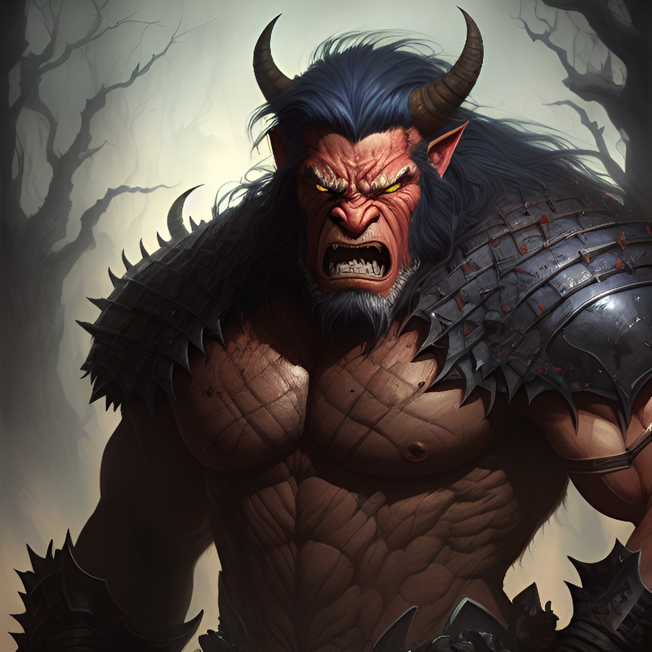 snarling muscular orc champion preview