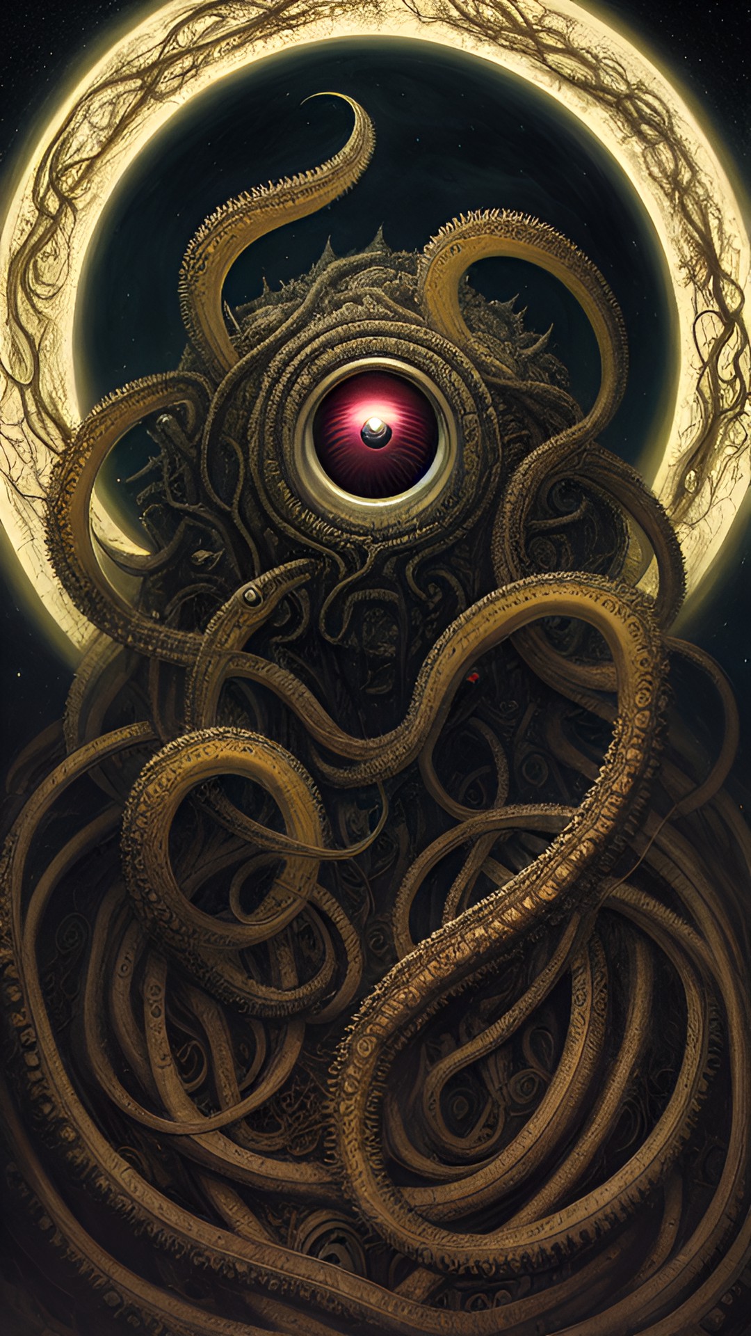 eldritch abomination, tentacles, eyes, mouths, space, gigantic preview