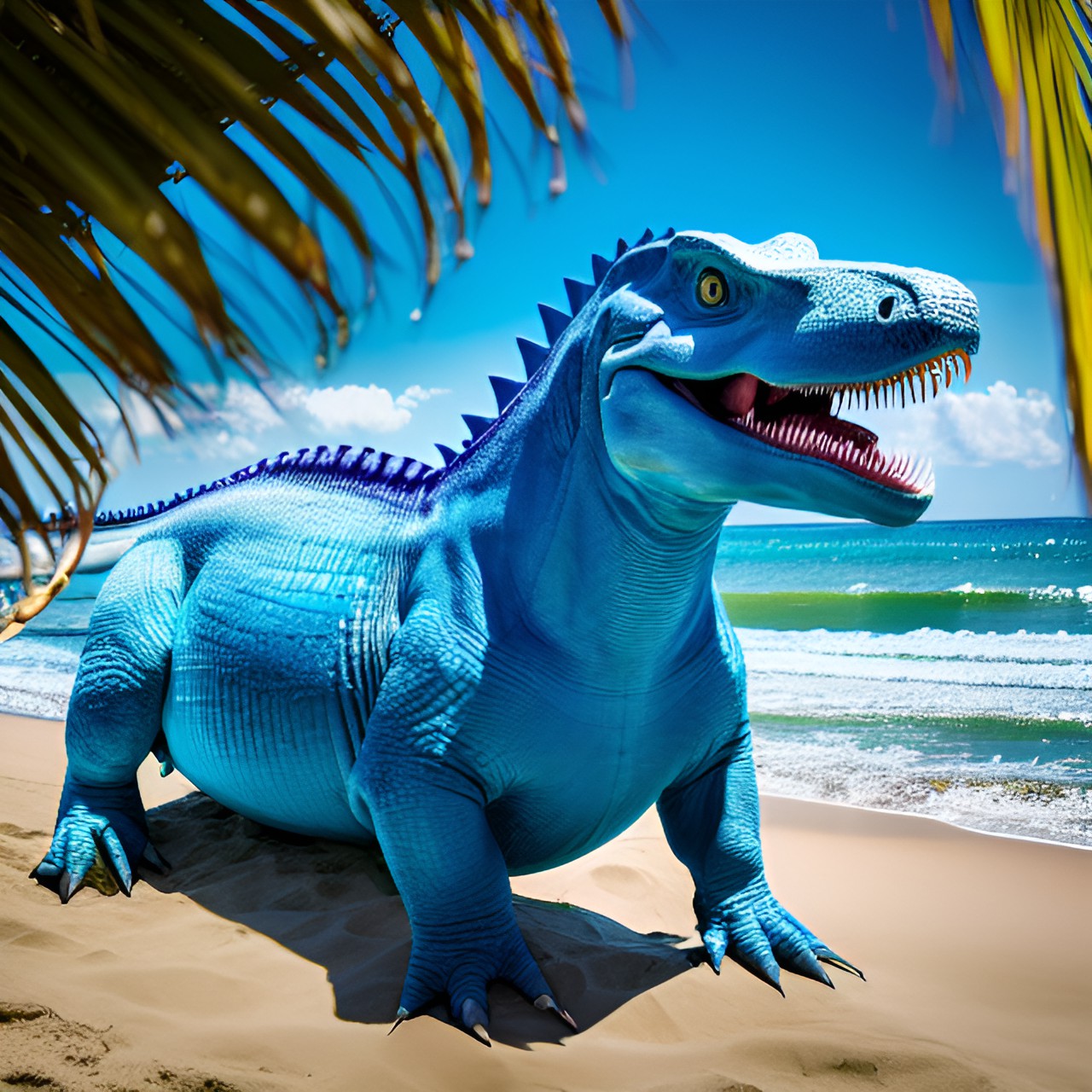 Dino at the beach! - dino relaxing at the beach preview