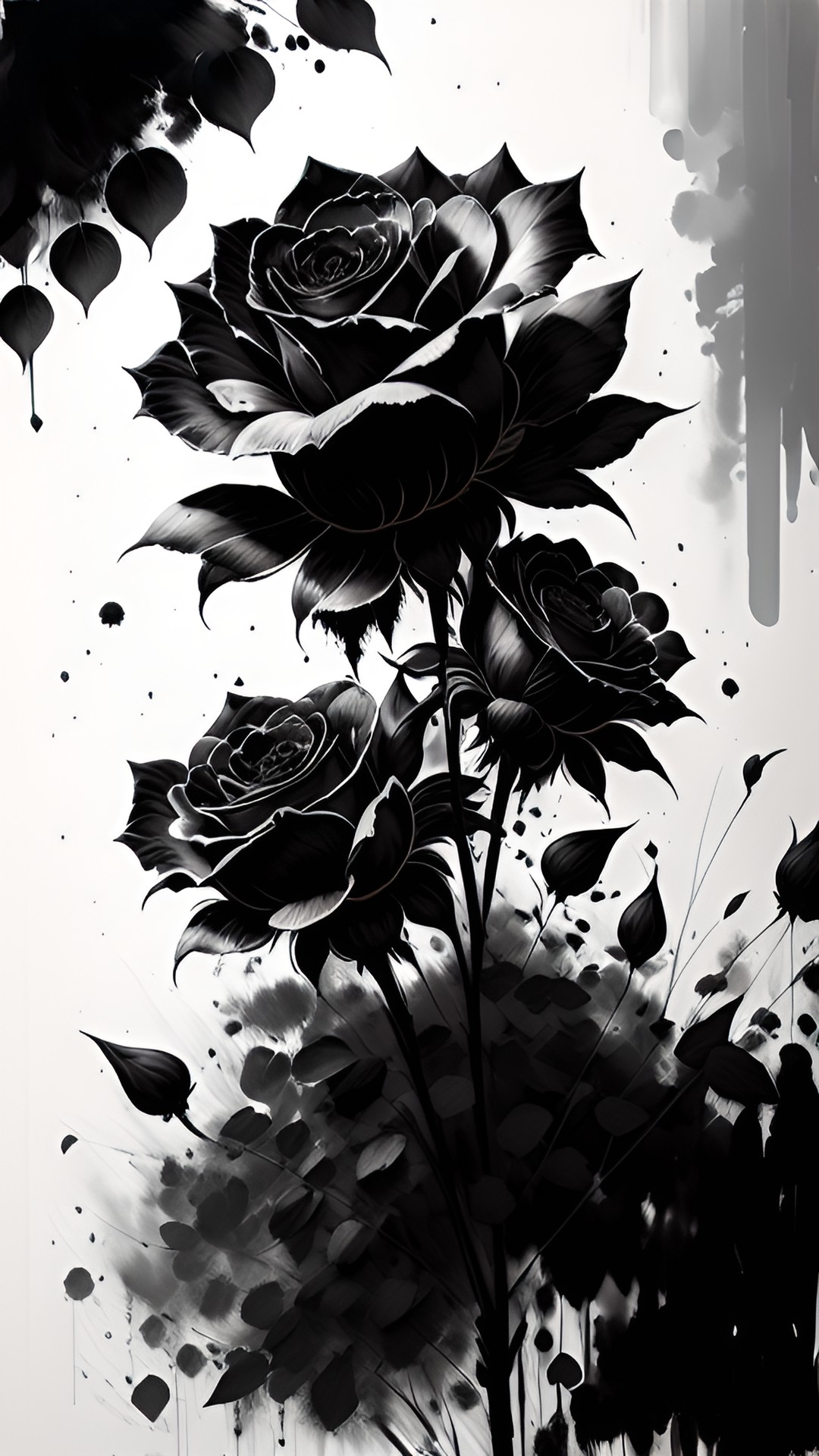 black roses in garden preview