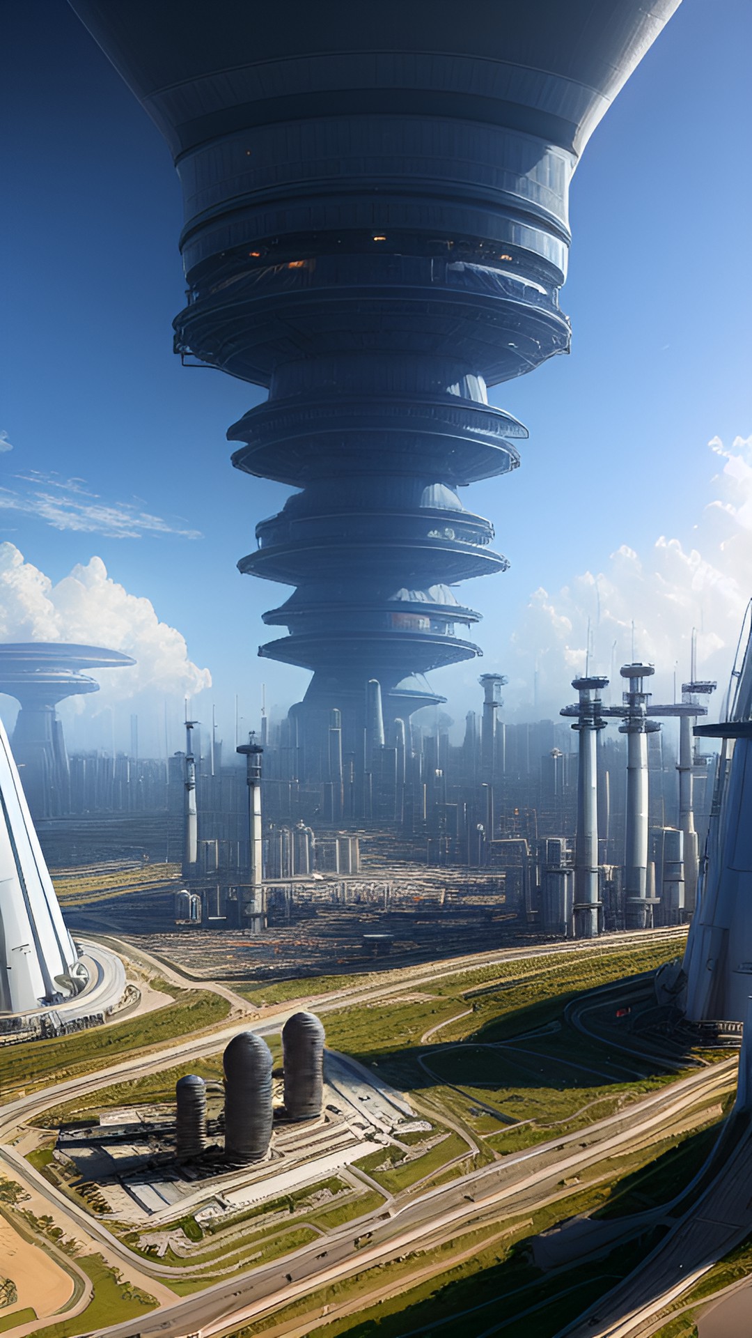 giant alien factory, space industrial zone, aliens, highly developed civilization, infrastructure, architectural masterpieces preview