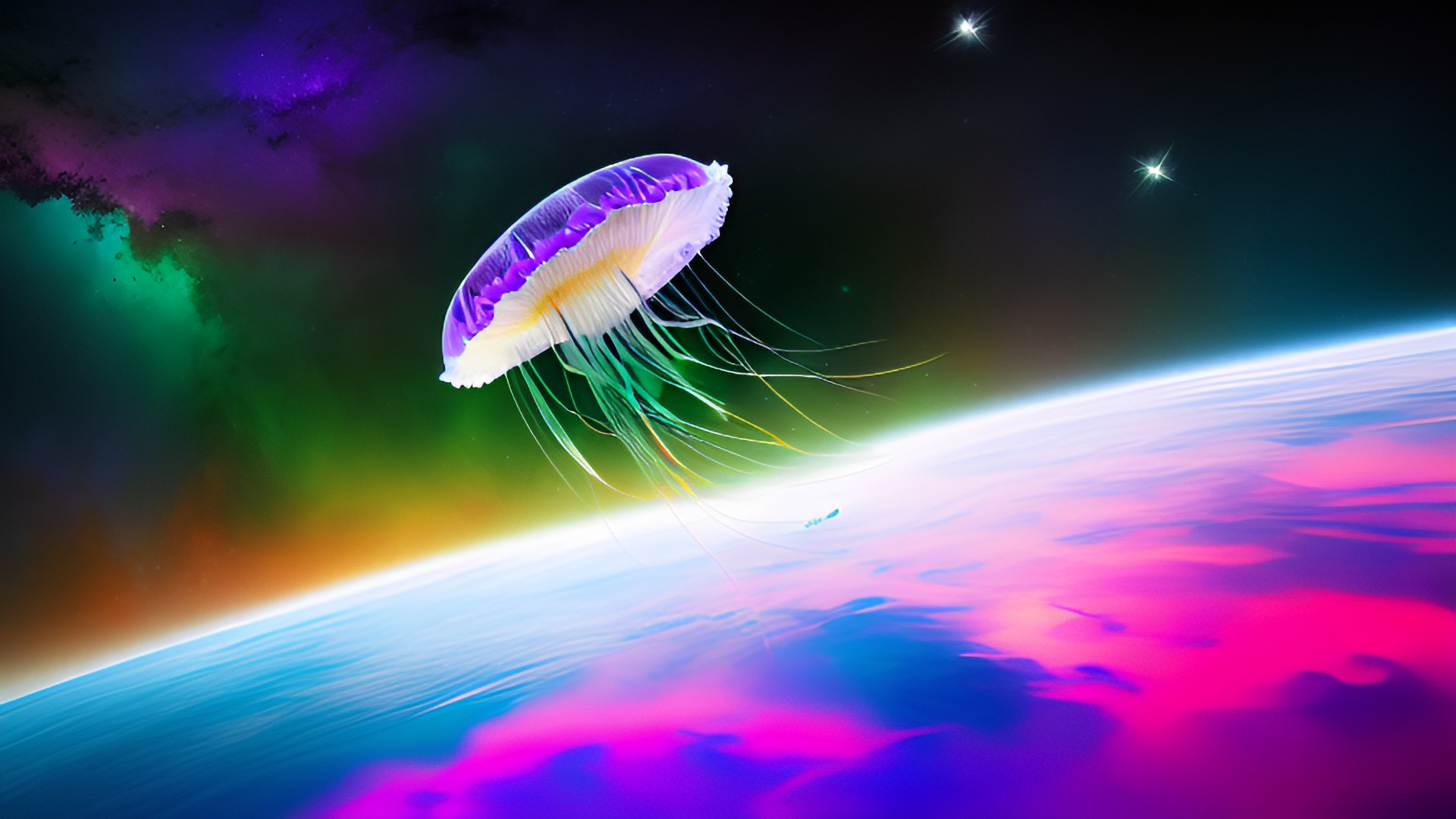 jelly fish in space preview