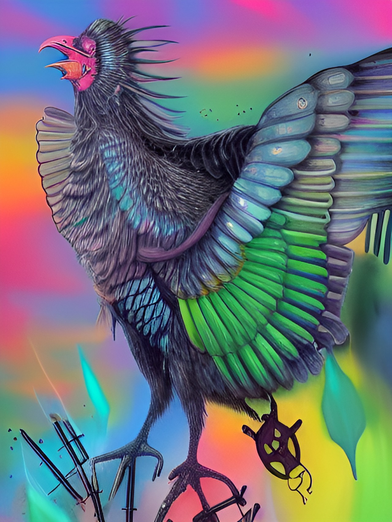 image of hybrid birds on the field, mechanical bird, cyborg birds portrait synthwave, vaporware, humanoid birds artwork by leonora carrington👤👤👤👁️👁️👁️🦋🦋🦋🦋🦋 preview