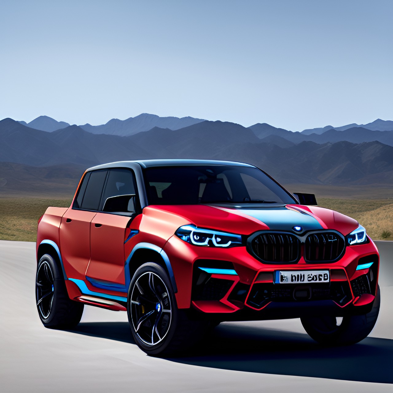 bmw m power, futuristic bimmer bmw truck concept, sleek futuristic pick-up preview