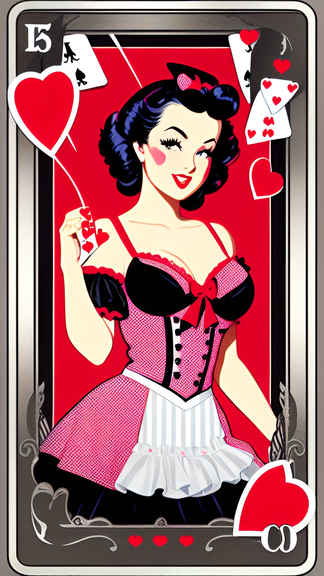 pinup heart playing card preview