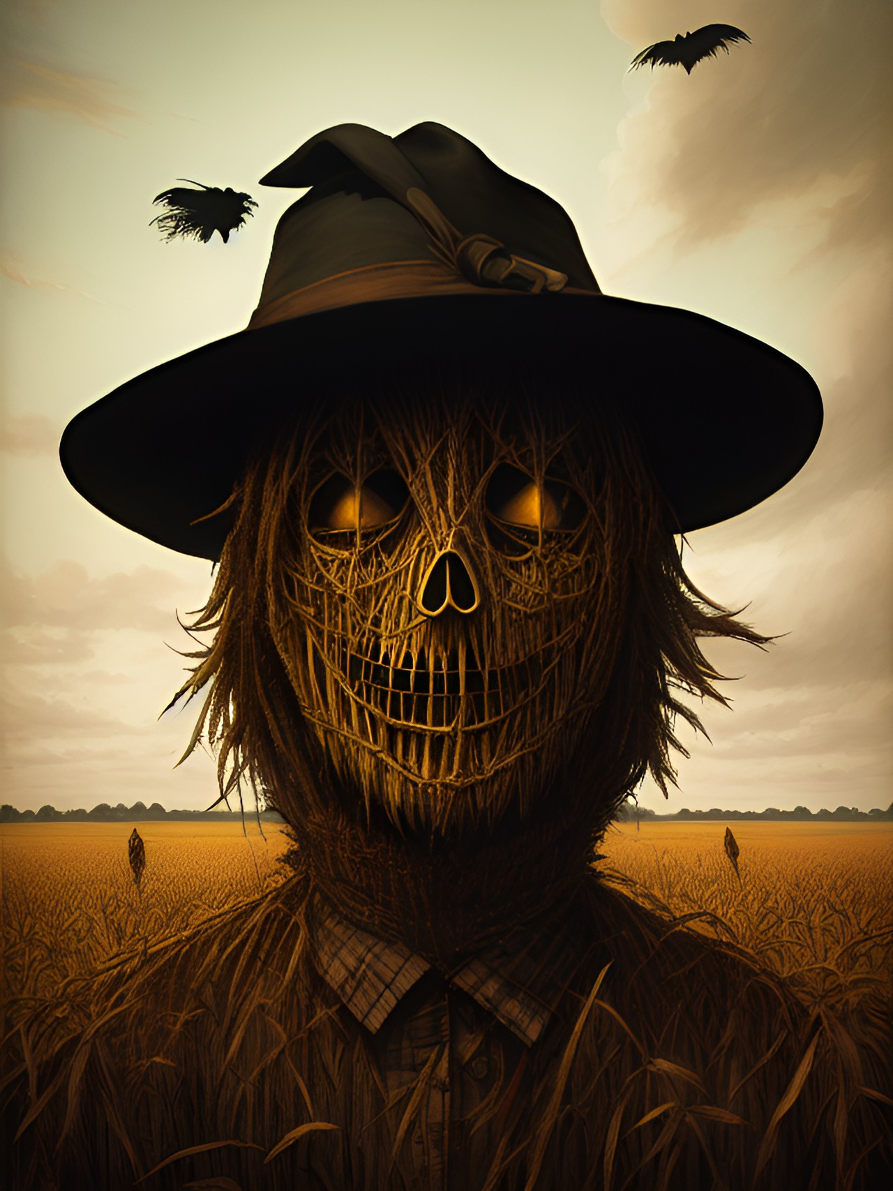 scary scarecrow on a cornfield preview