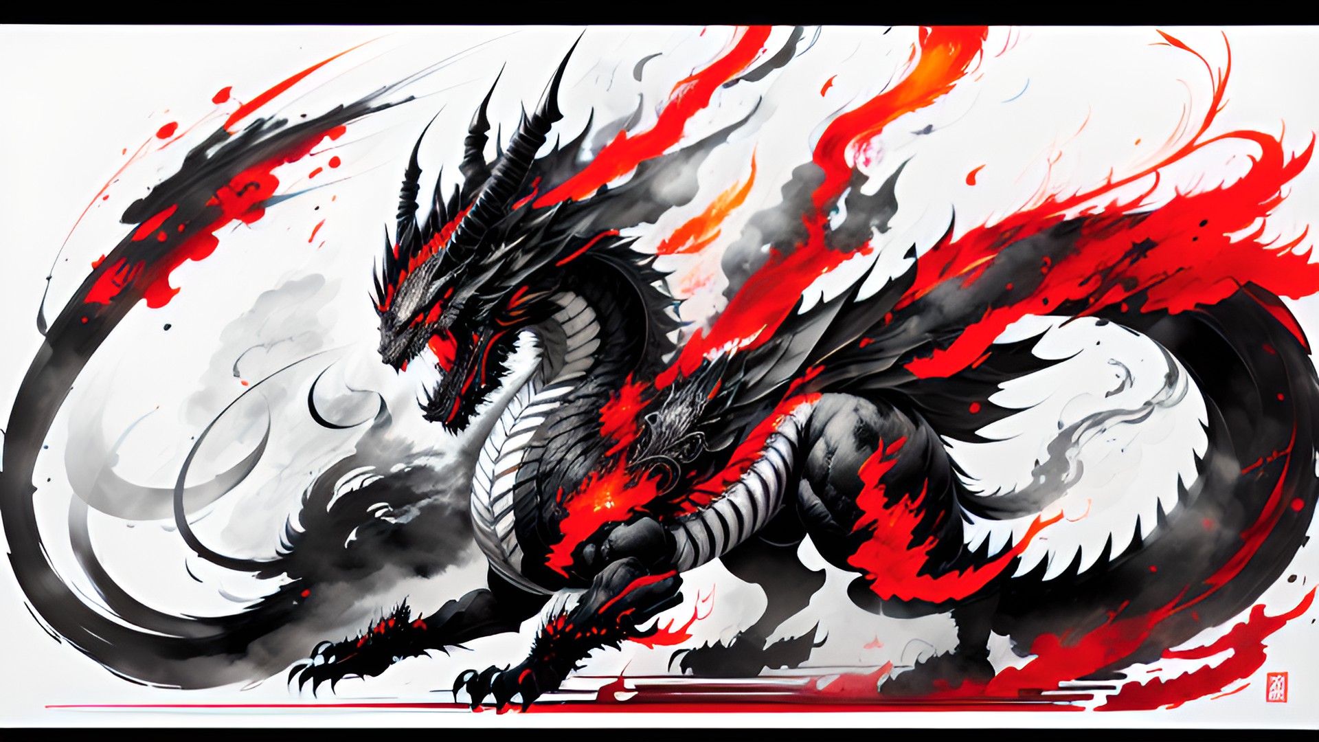 Red dragon emperor - hyperdetailed red dragon emperor in a dynamic pose with fire swirling around --ar 2:3 --niji 5 --style expressive --niji 5 --s 180 preview