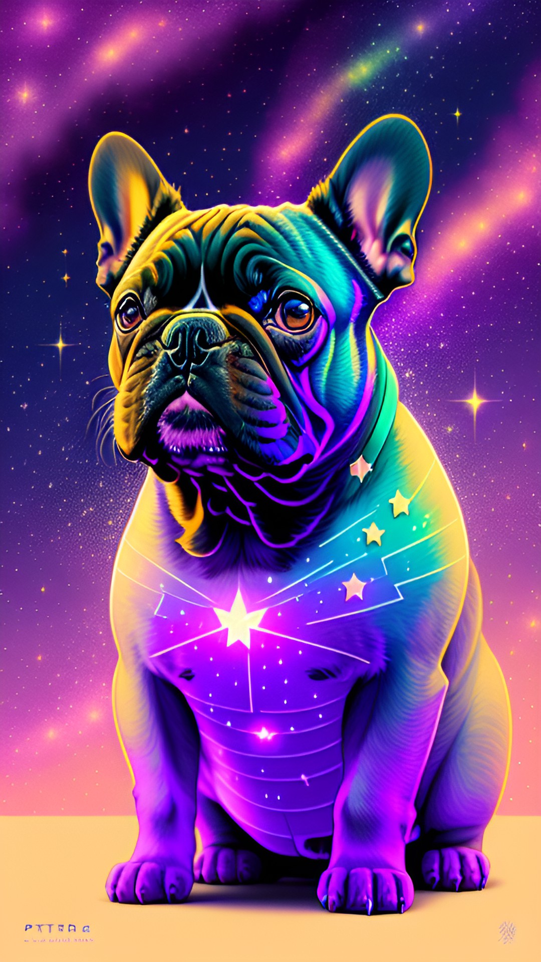 Cosmic Frenchy - french bulldog starry sky preview