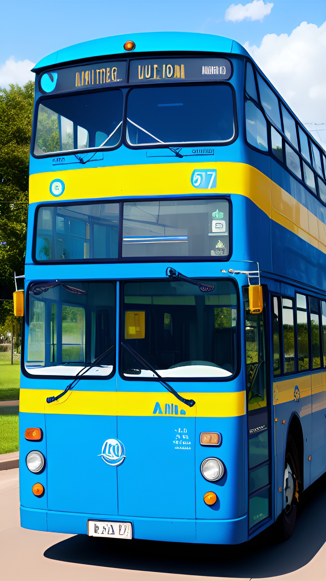 a blue little bus with eye's and muth preview