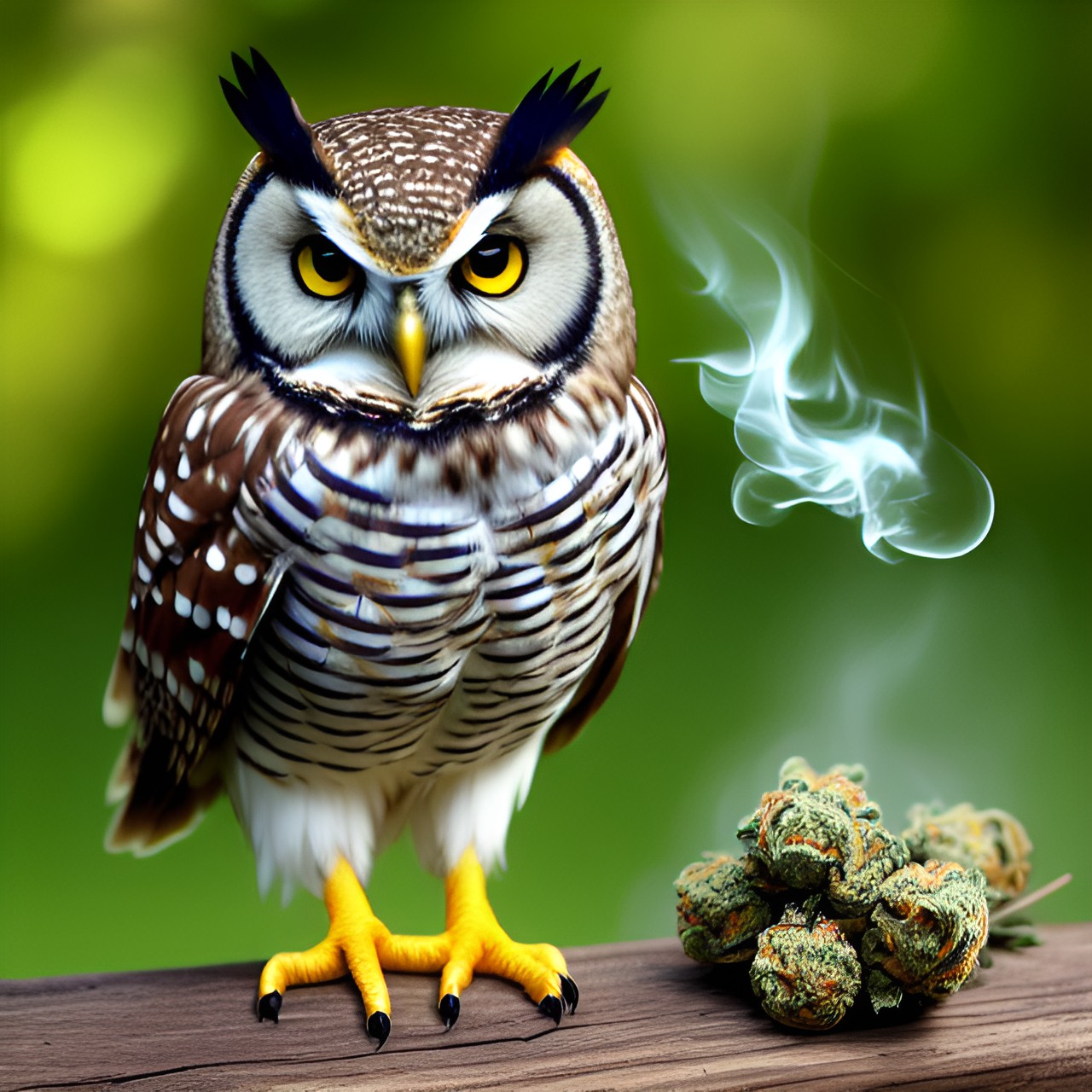 owl smoking cannabis preview