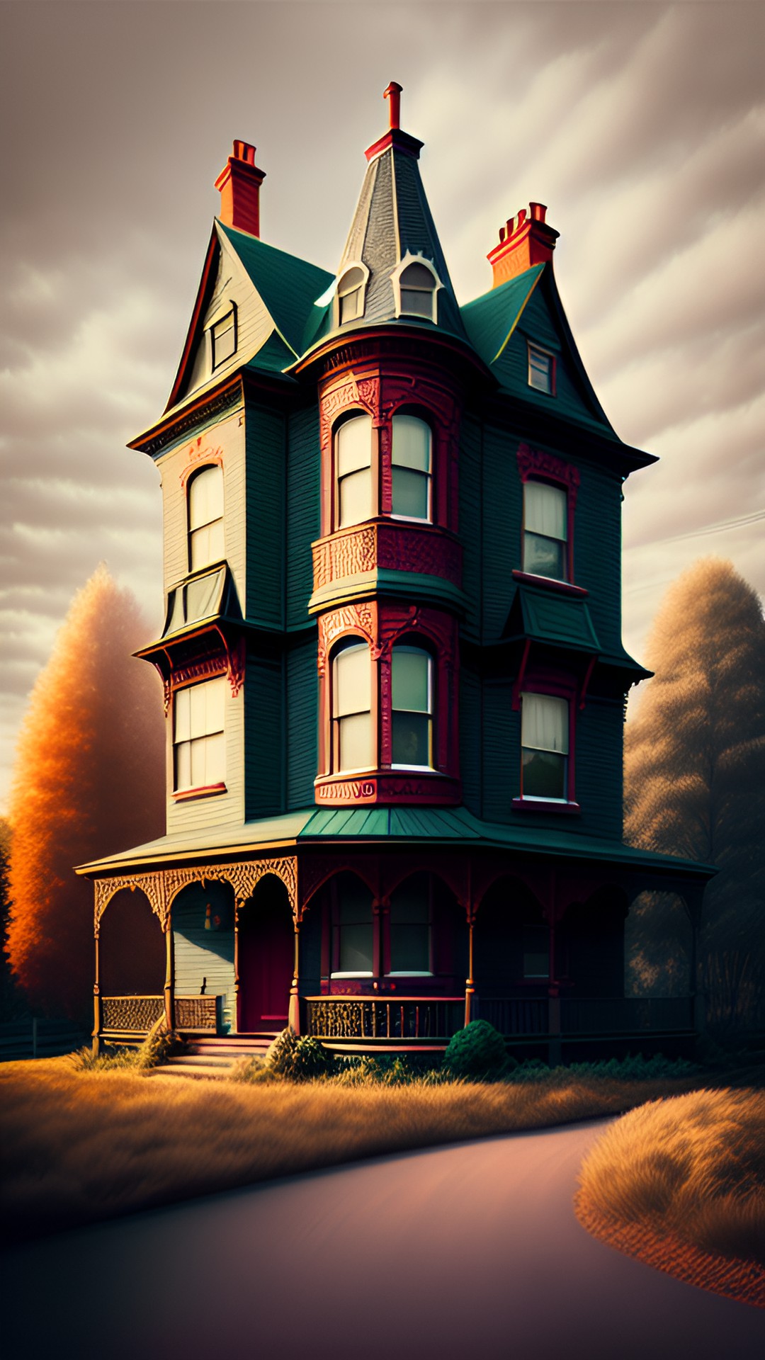 rubbed image of a victorian house preview