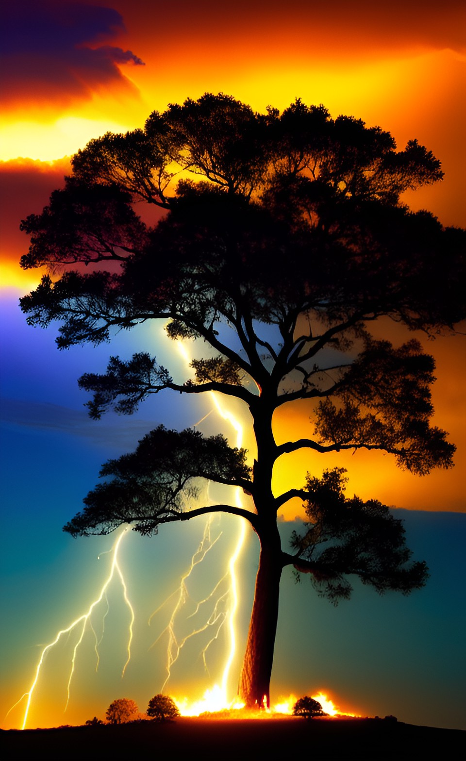 lightning treein the fire sky preview