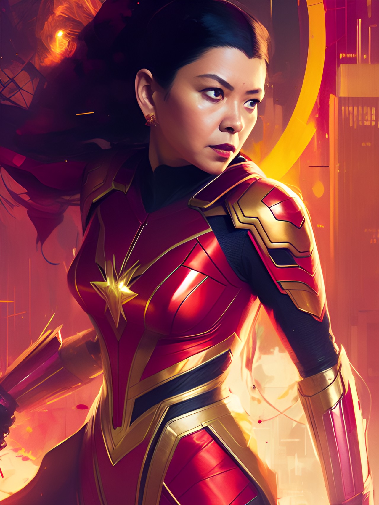 blunder woman  - blunder woman, a superhero clad in a red and gold costume, but unsure of herself. she's always making mistakes, but learns from them to save the day. preview