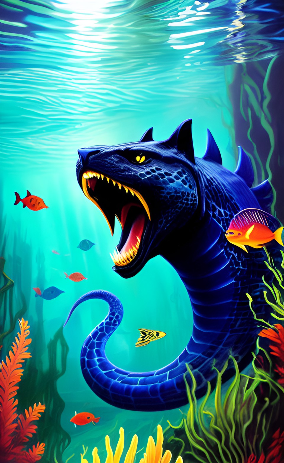 underwater panther/serpent/dragon/panther hybrid. underworld beast preview