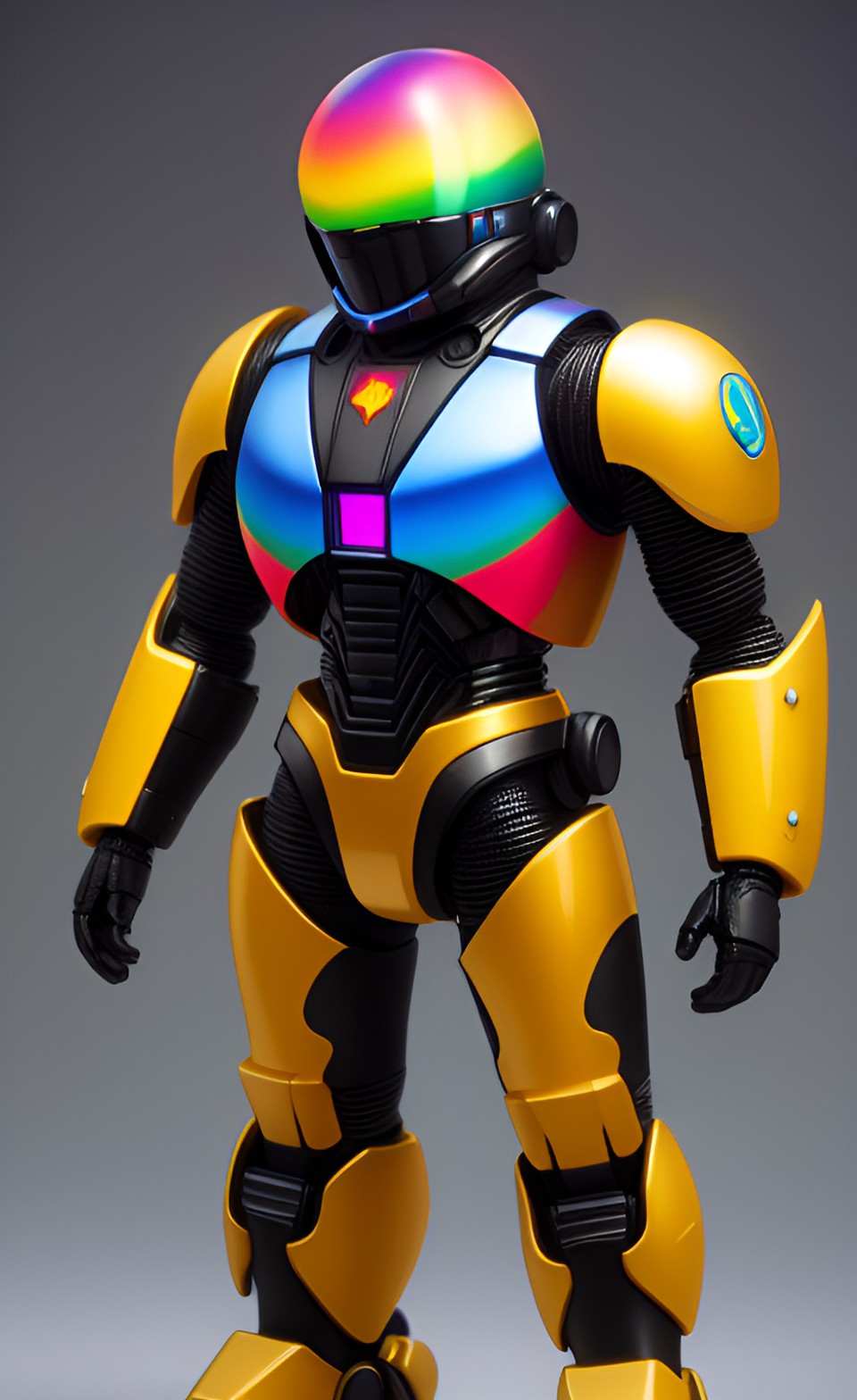 segmented rainbow body armor preview