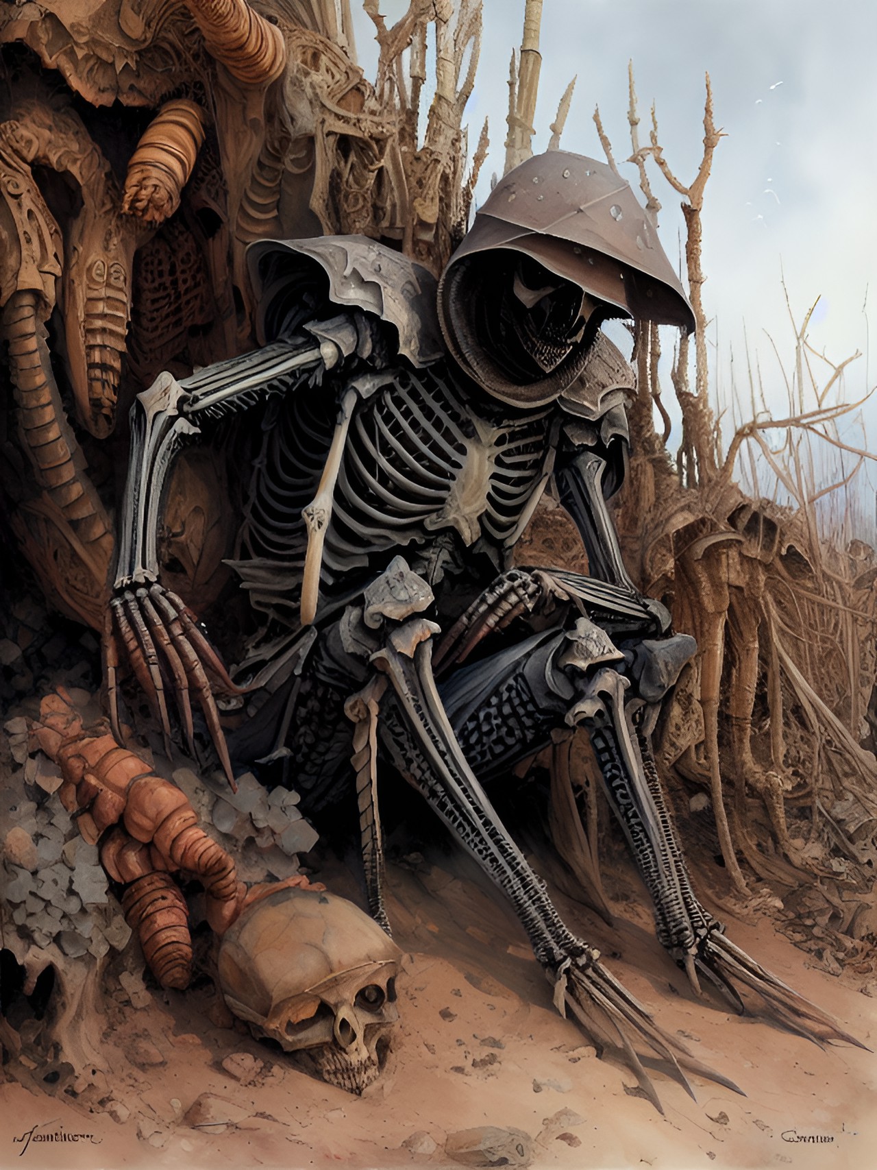 desert scorpion chitin skeleton insectoid undead flesh alien men preview