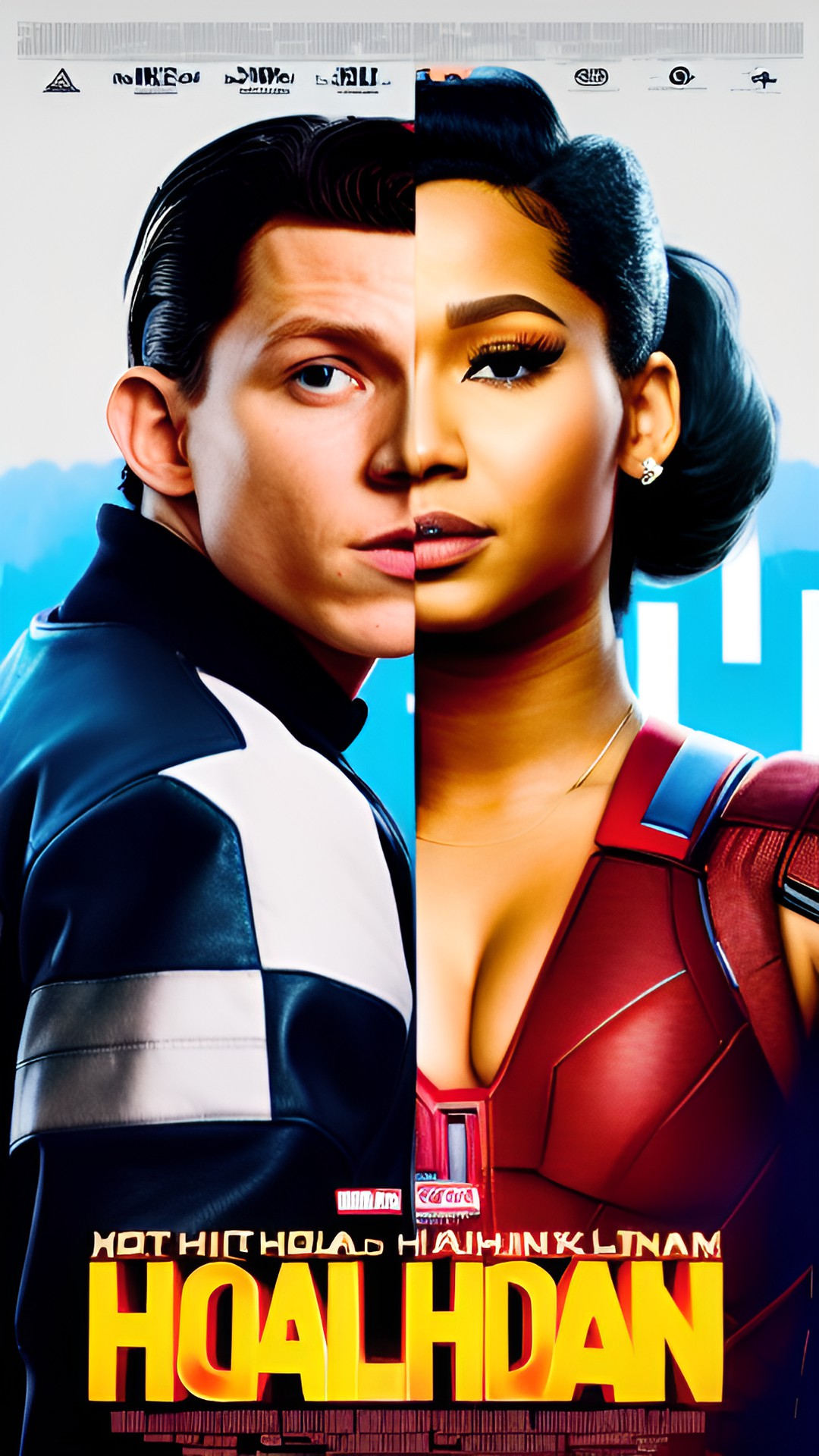 movie poster, featuring tom holland and nicki minaj preview