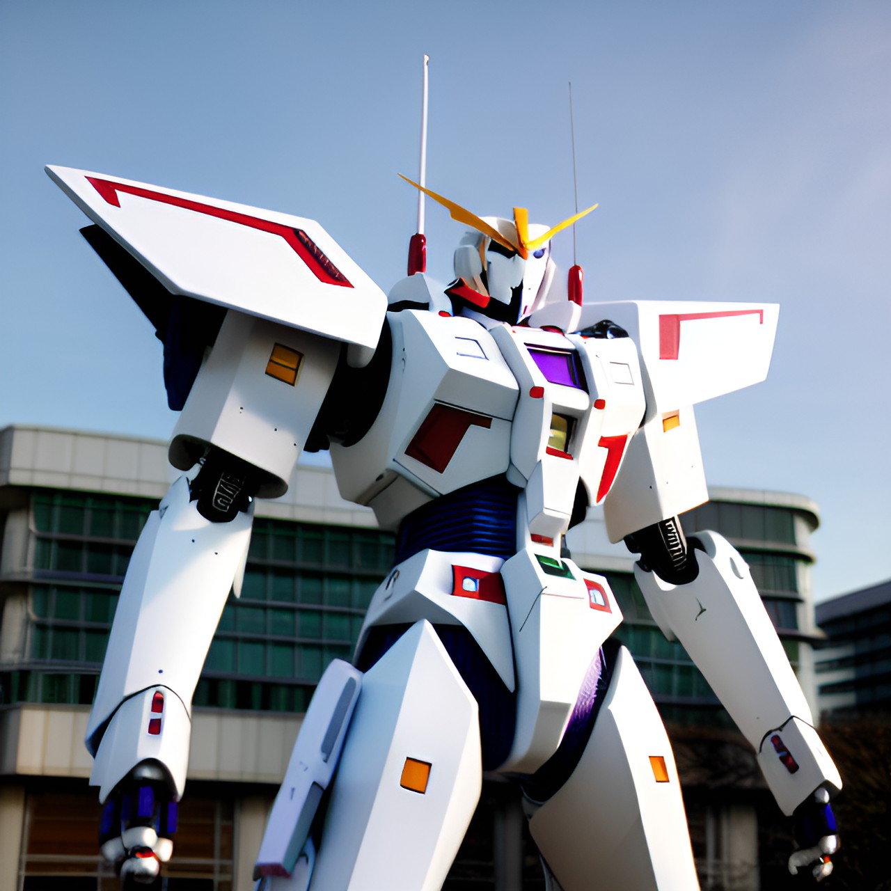 white humanoid mecha, gundam inspired, evangelion inspired preview