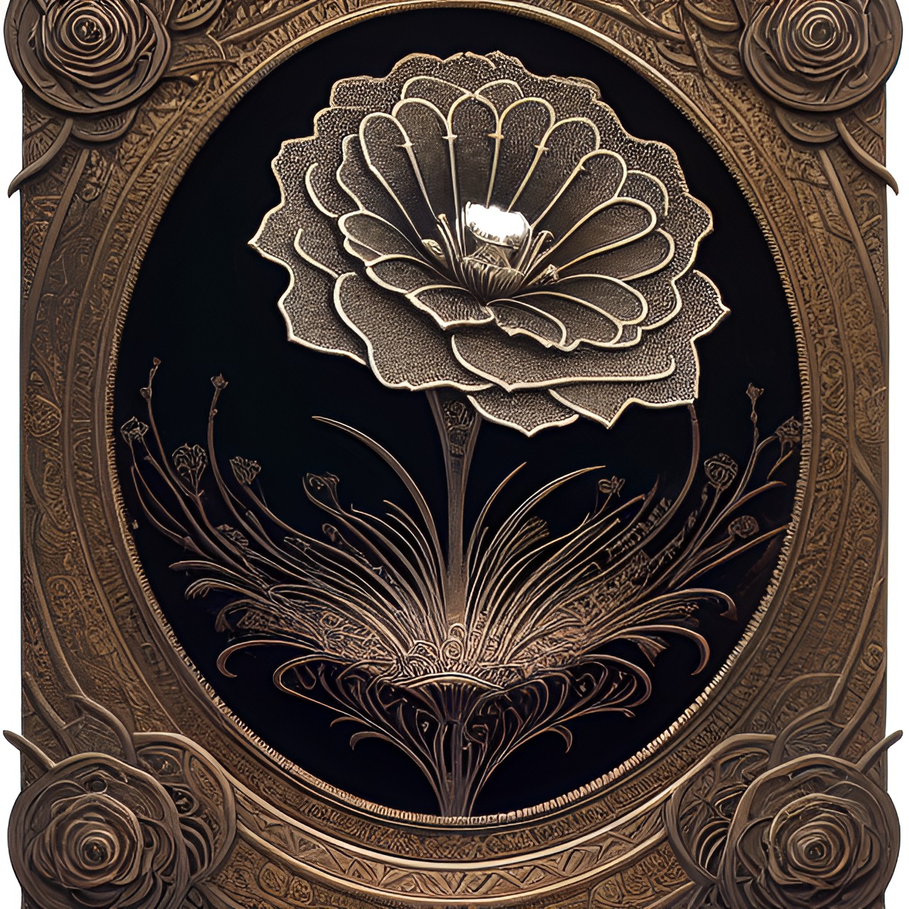 strange intricate metal flower preview