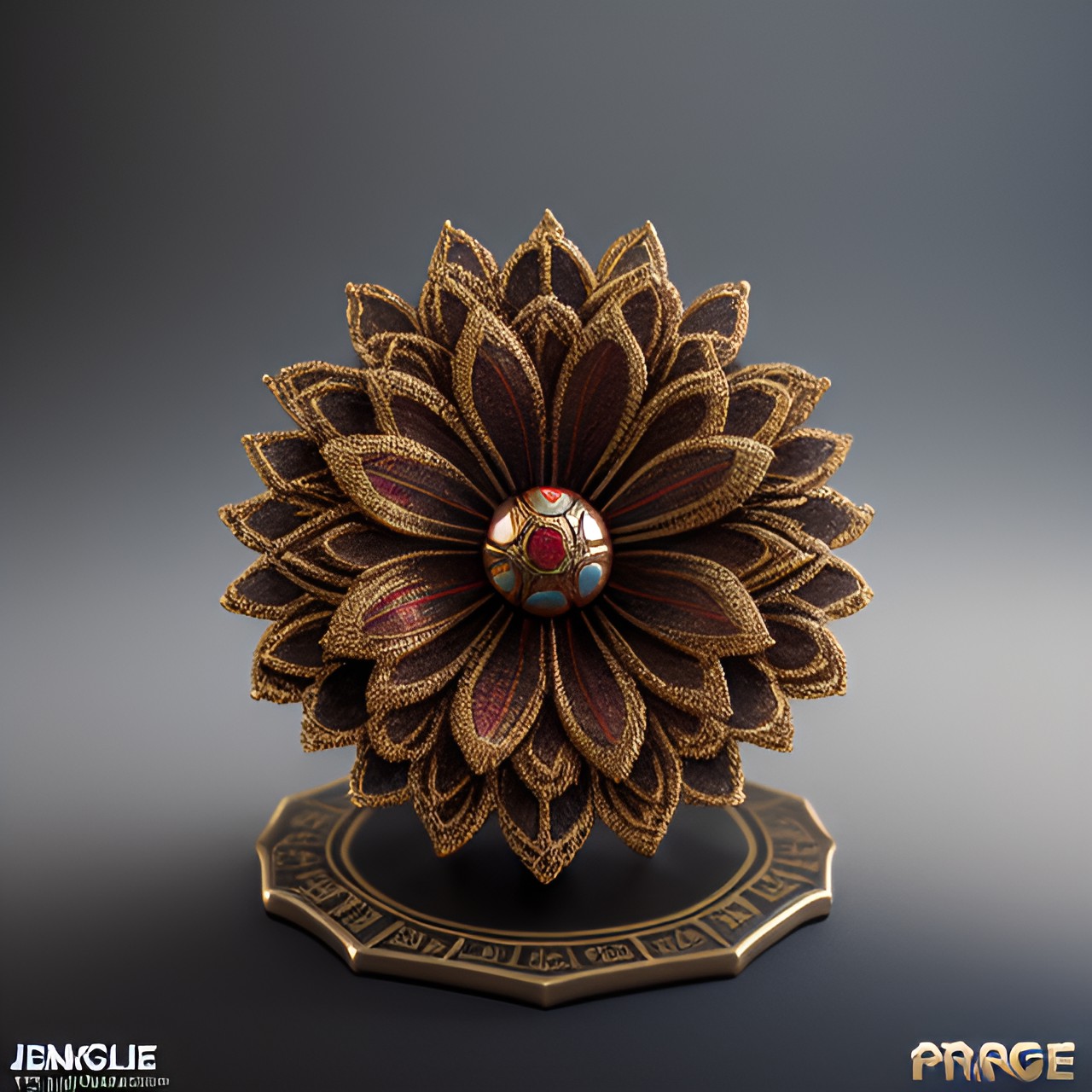 strange intricate metal flower preview