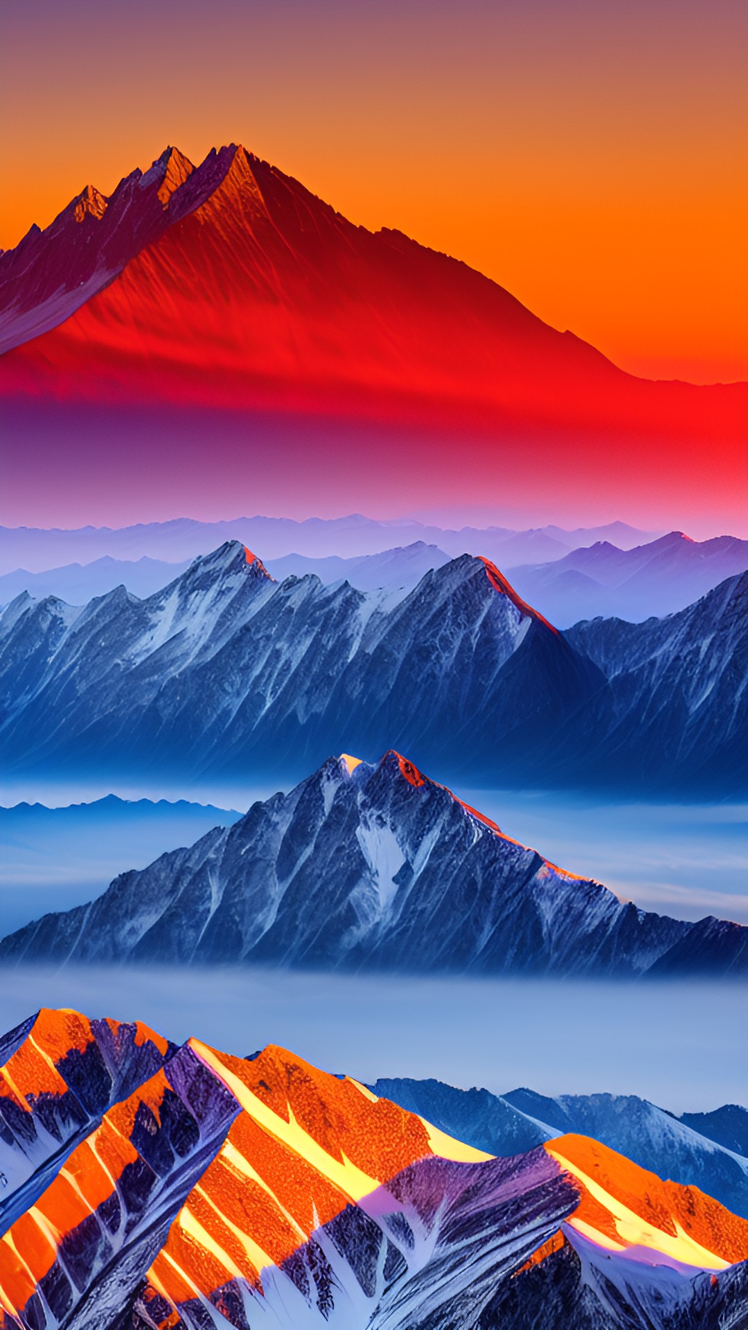 a stunning sunset over a mountain range. preview