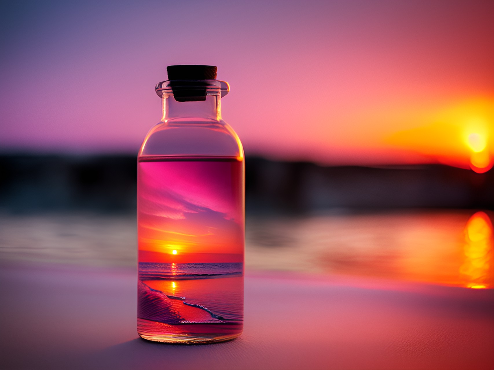 pink sunset in a bottle preview