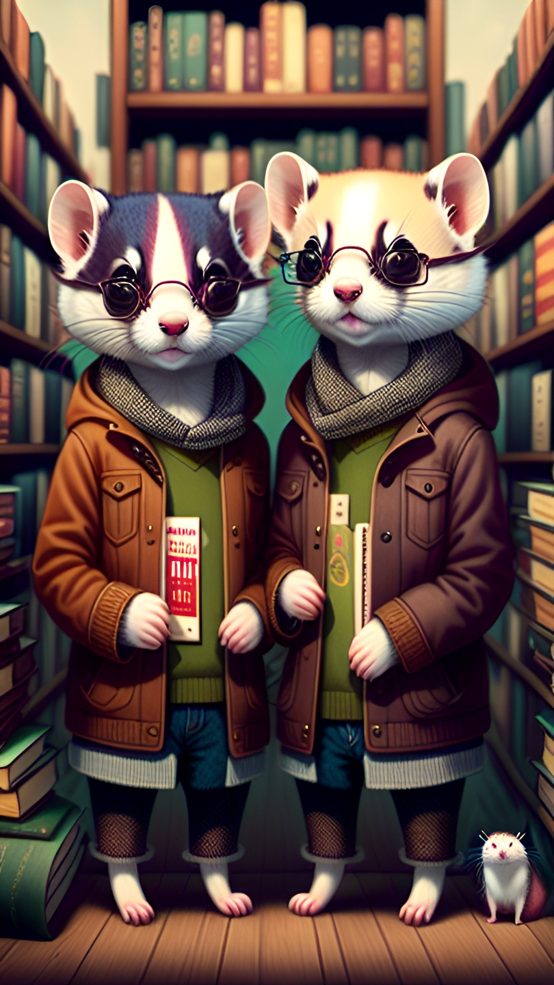 ferret hipsters in a small independent bookstore preview