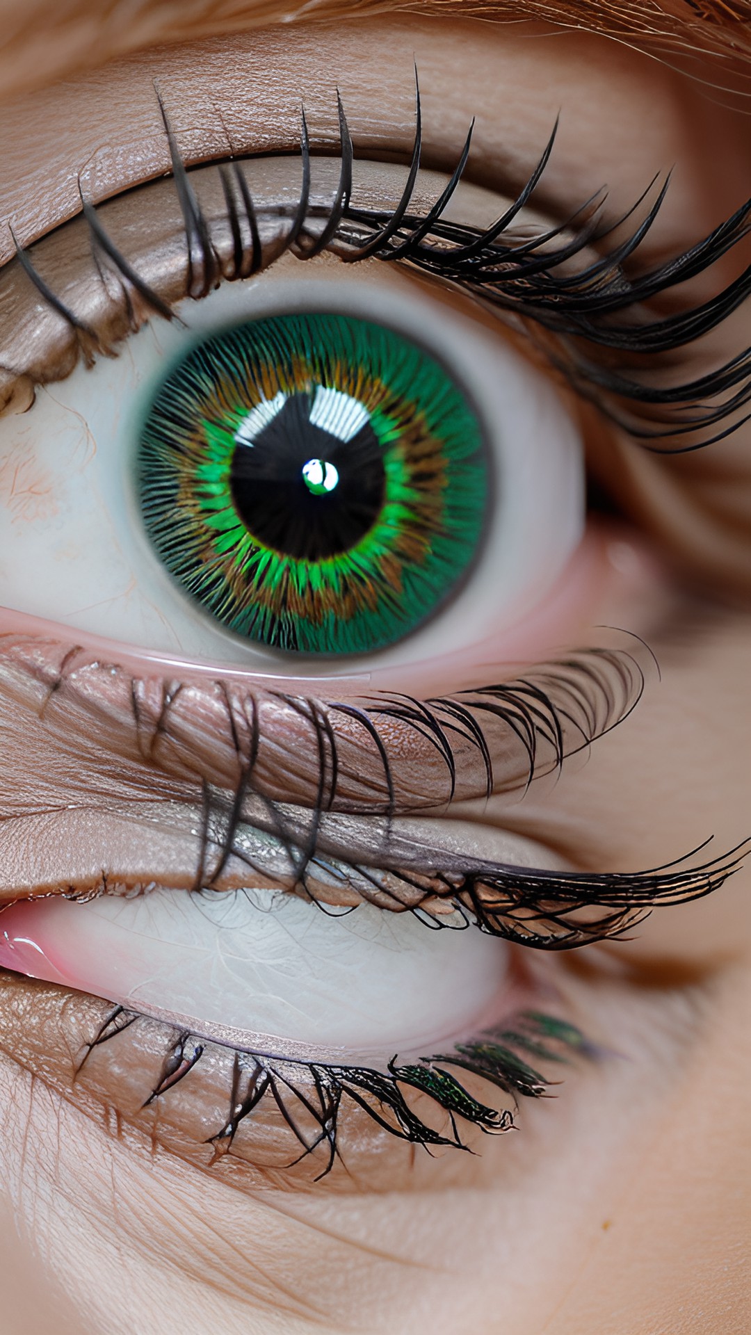 Good morning - a woman eye green eye with long lashes preview