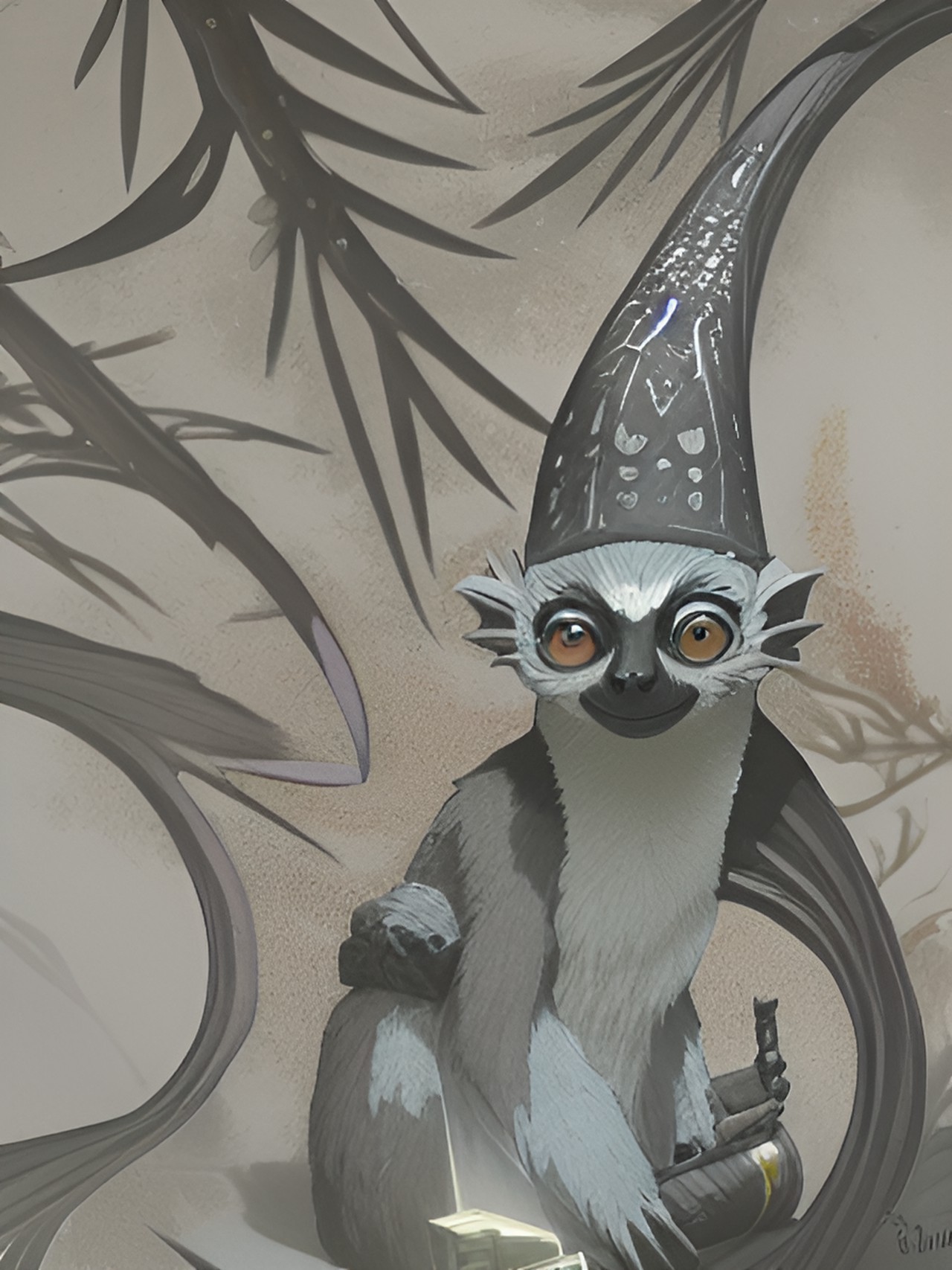 lemur is a bad wizard with an animated hat preview