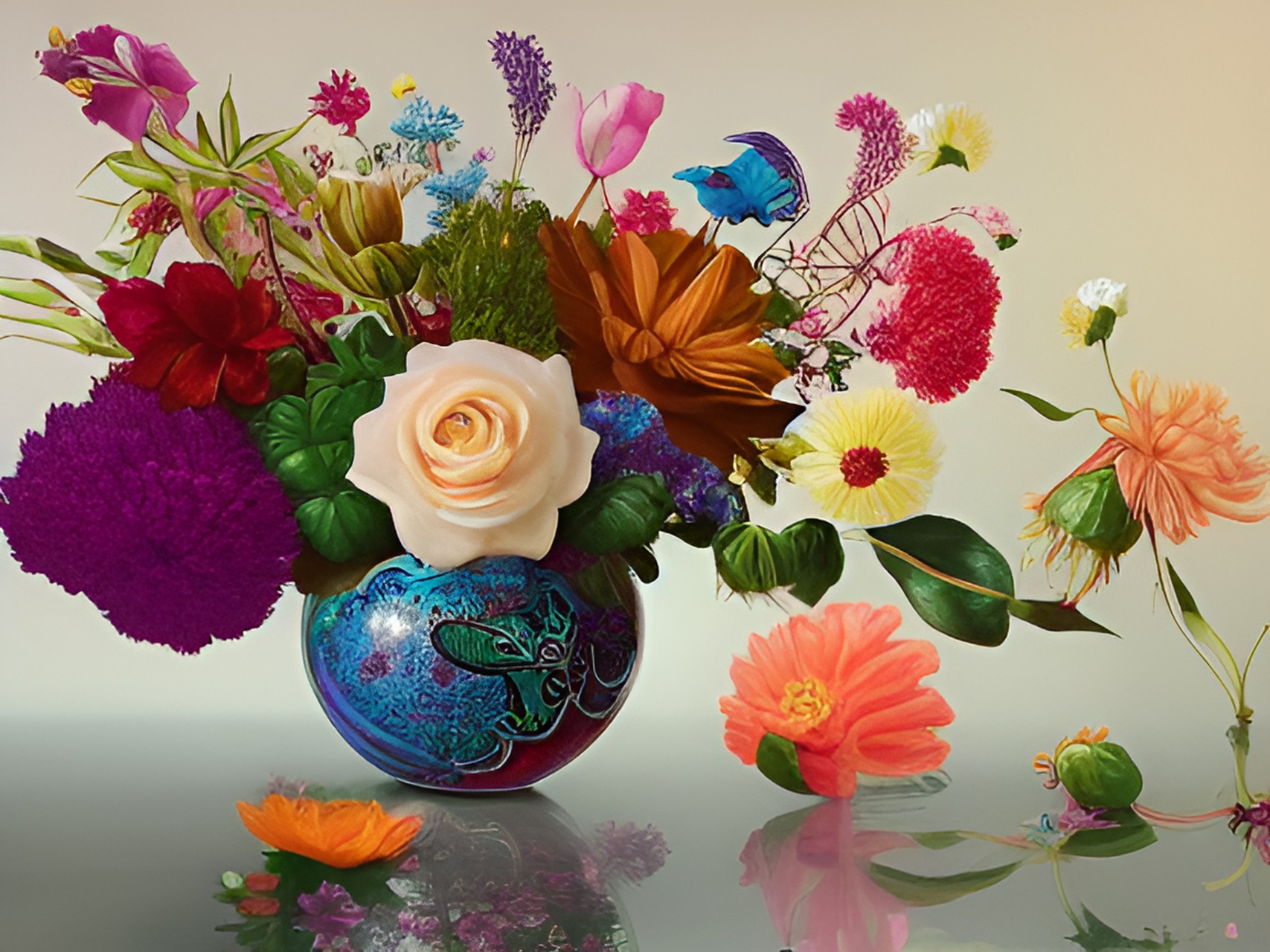 flower arrangement vase preview