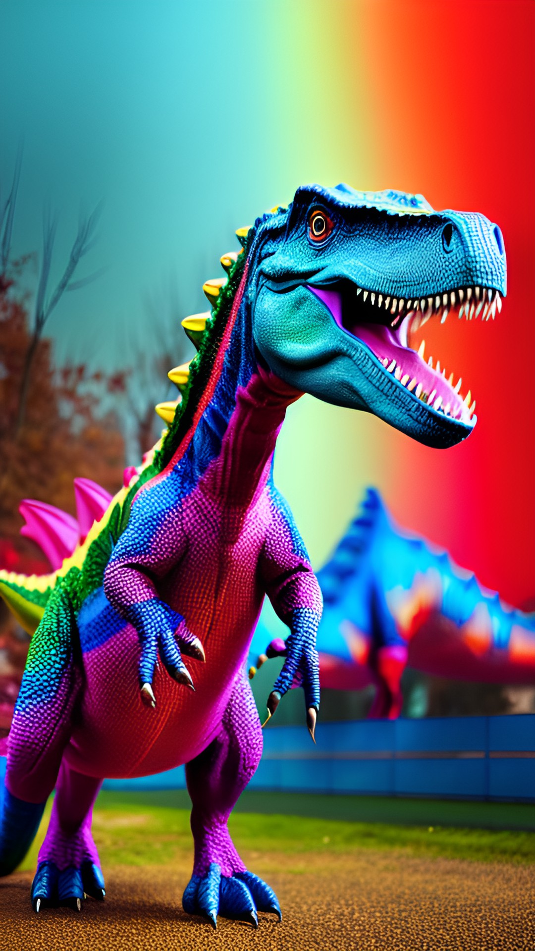 colorful dinosaur, hyperrealistic preview