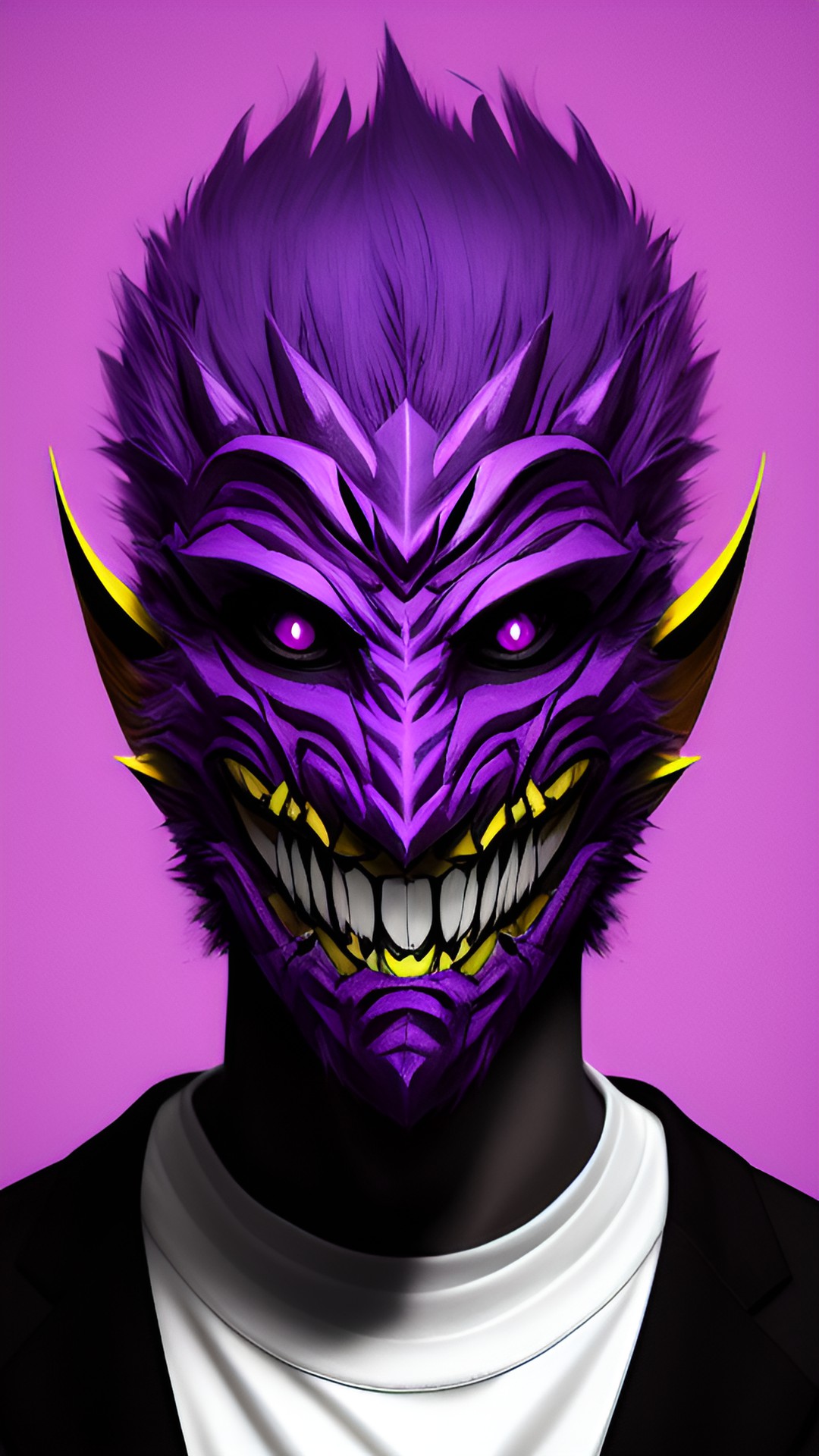 monsters mask,handsome,man,purple costume,possession,psycho,horror art preview