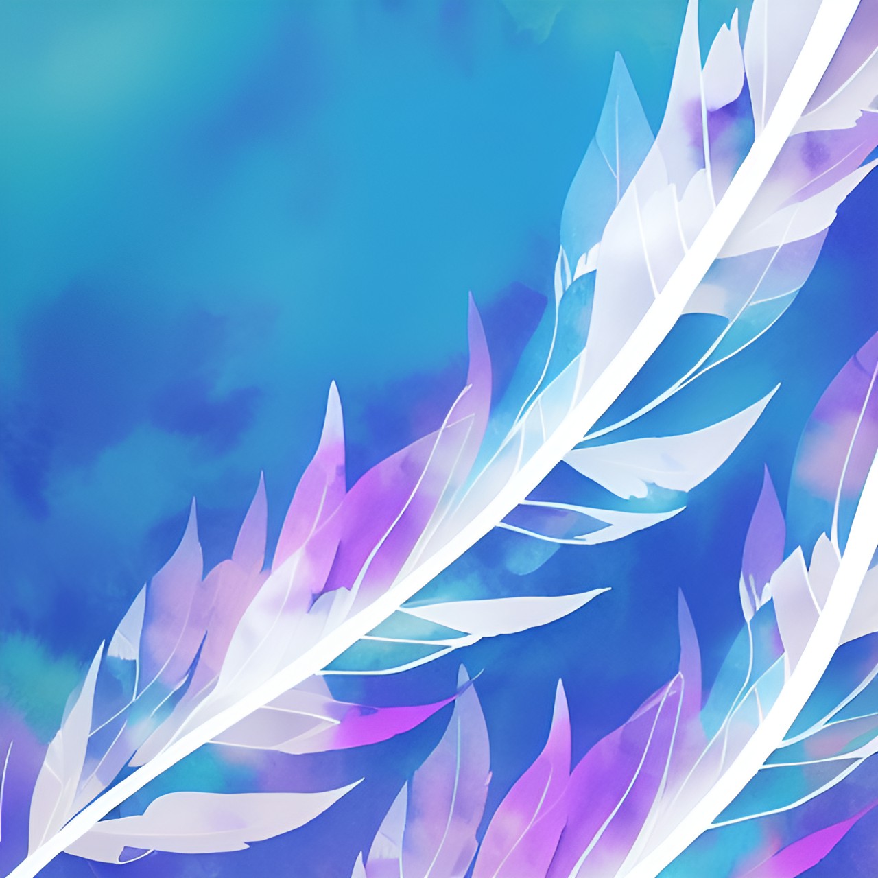 gorgeous delicate ethereal dreamy wispy watercolor feathers background art preview