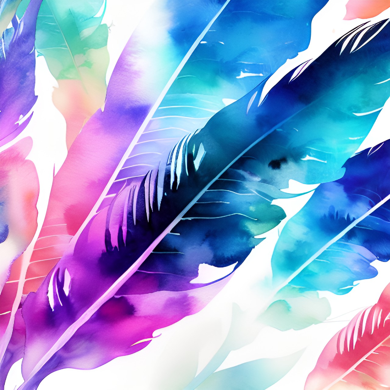 gorgeous delicate ethereal dreamy wispy watercolor feathers background art preview