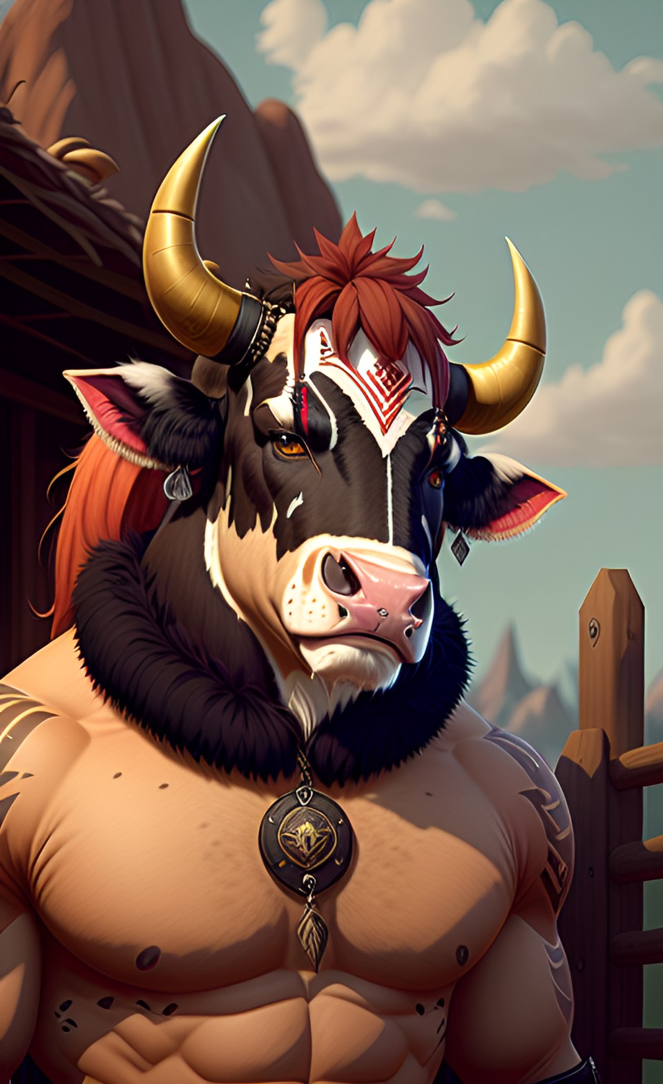 Tauren - athletic, bovine, cattle, fur, tauren, humanoid￼ preview