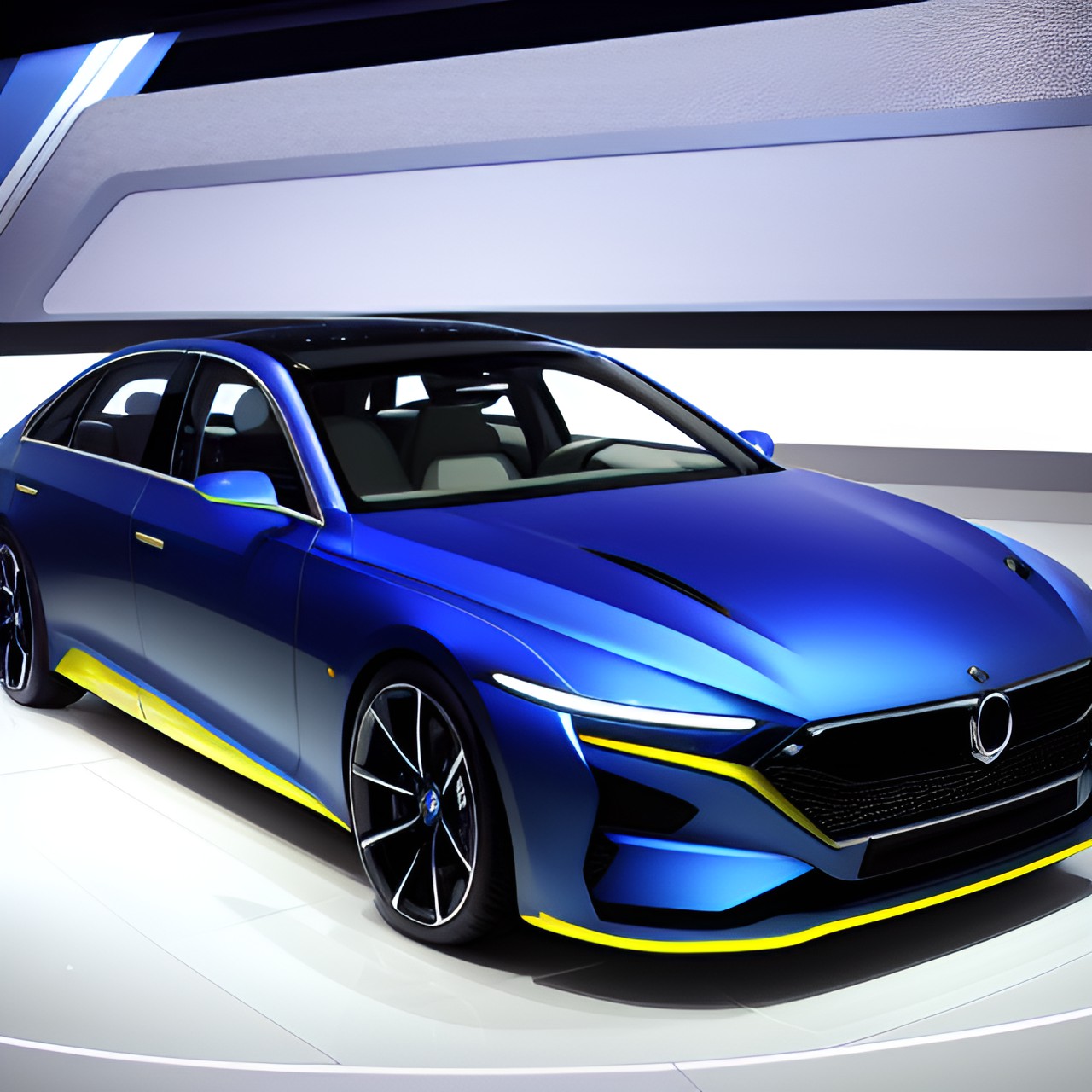 futuristic concept car, luxury sport saloon sedan preview