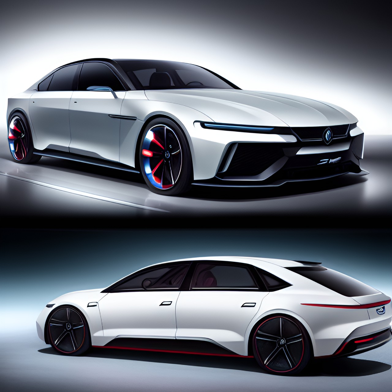 futuristic concept car, luxury sport saloon sedan preview