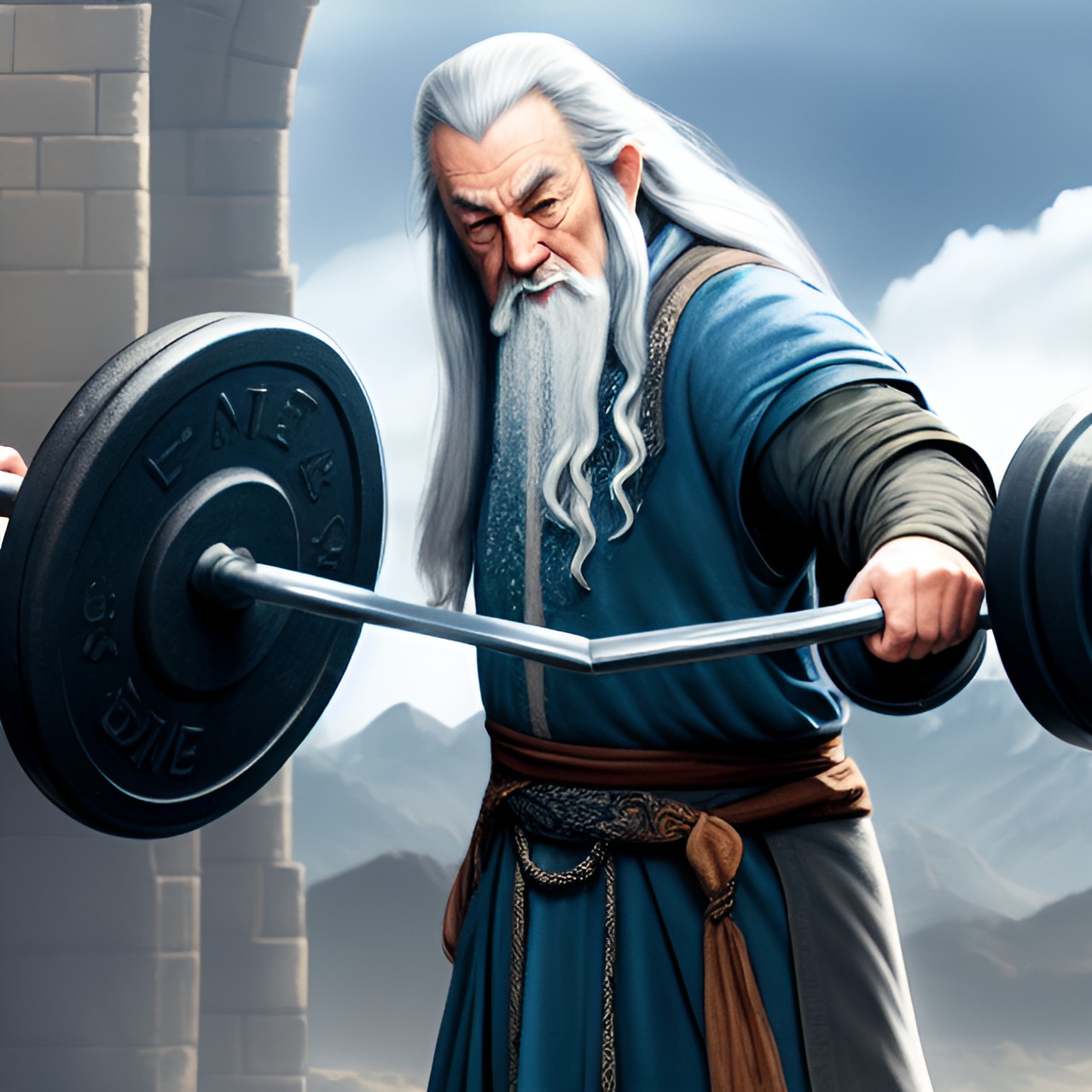 gandalf lifting weights preview